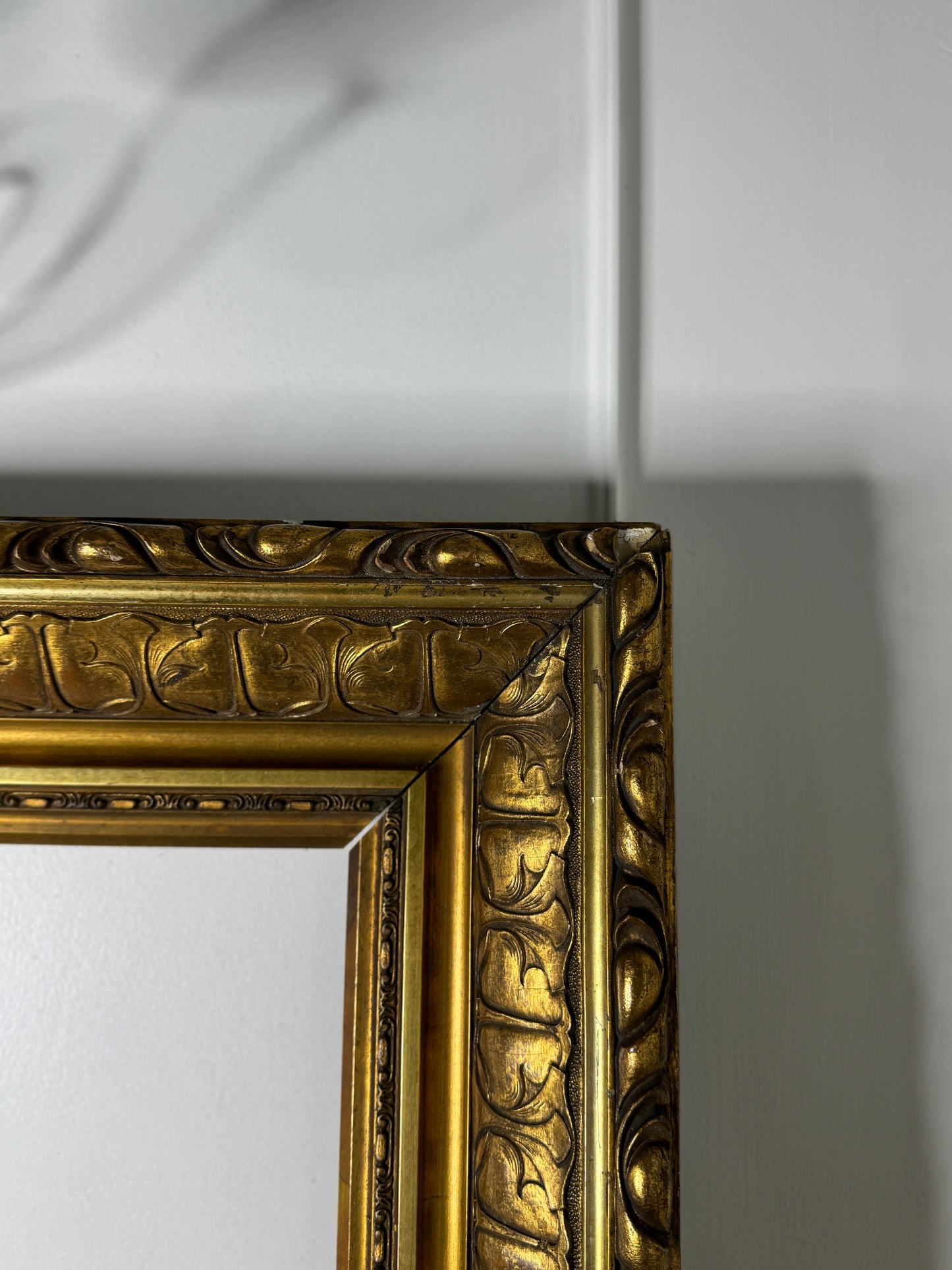 Antique Ornate Gold Frame with 1970s K. Bowman Original Oil Painting