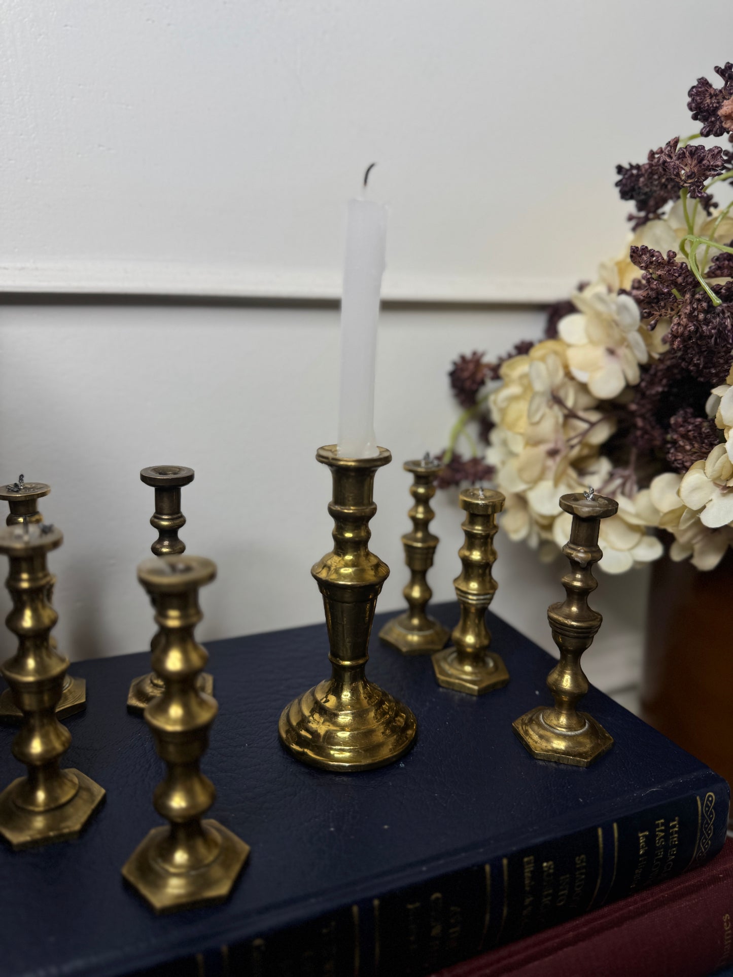 Vintage European Brass Mini Candlesticks