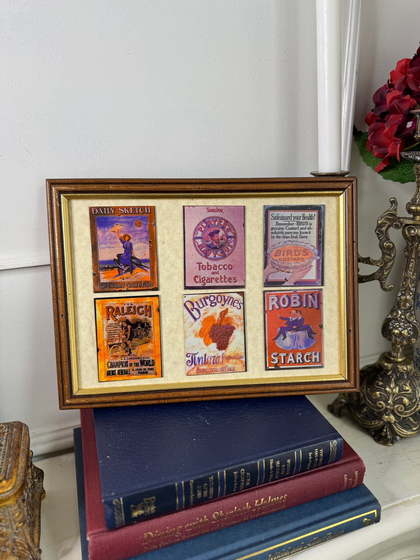 Enamel Echoes – Unique Antique Steel Advertising Signs on Wooden Frame