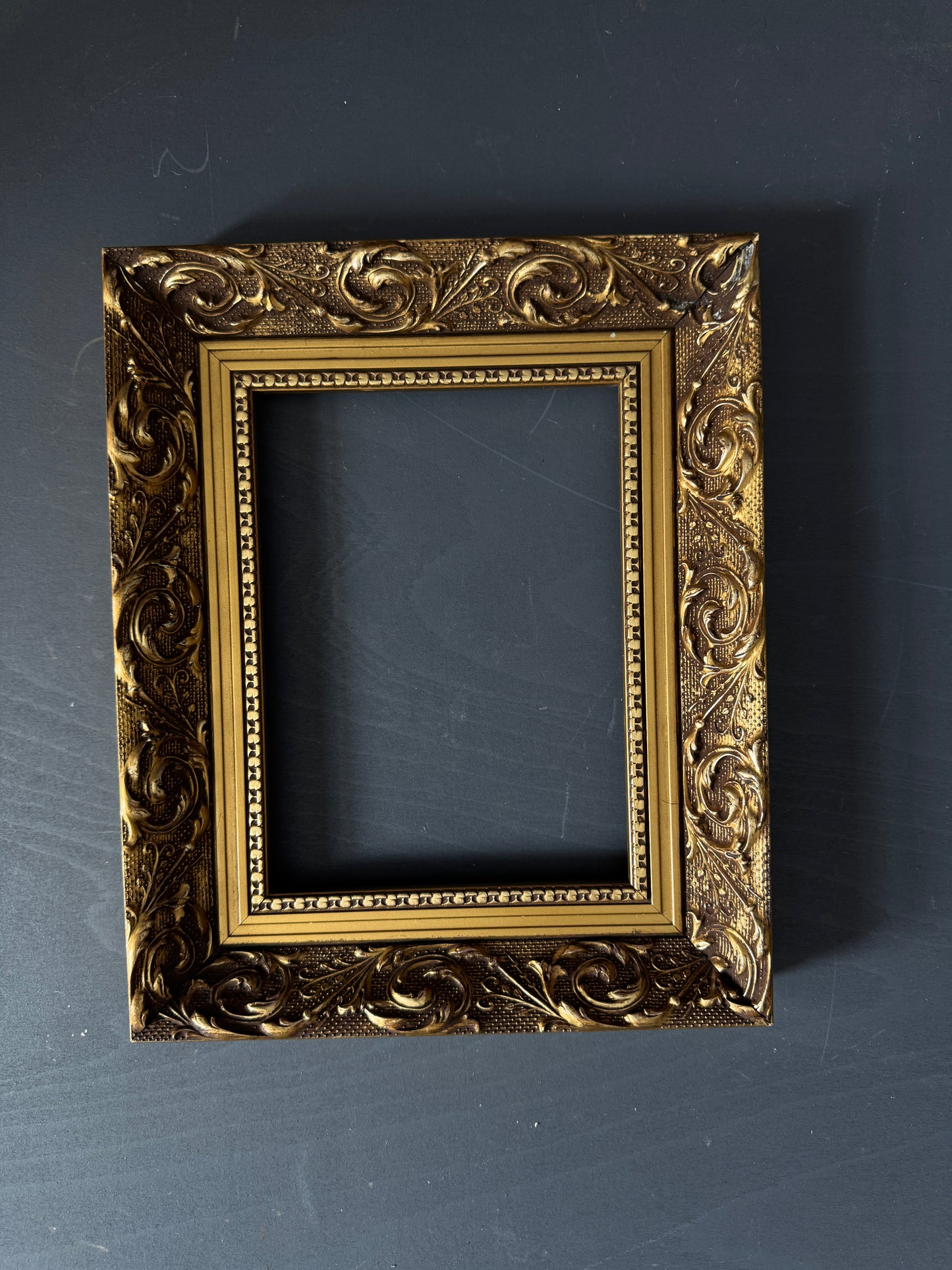 Vintage Extra Thick Ornate Wooden Elowen Frame