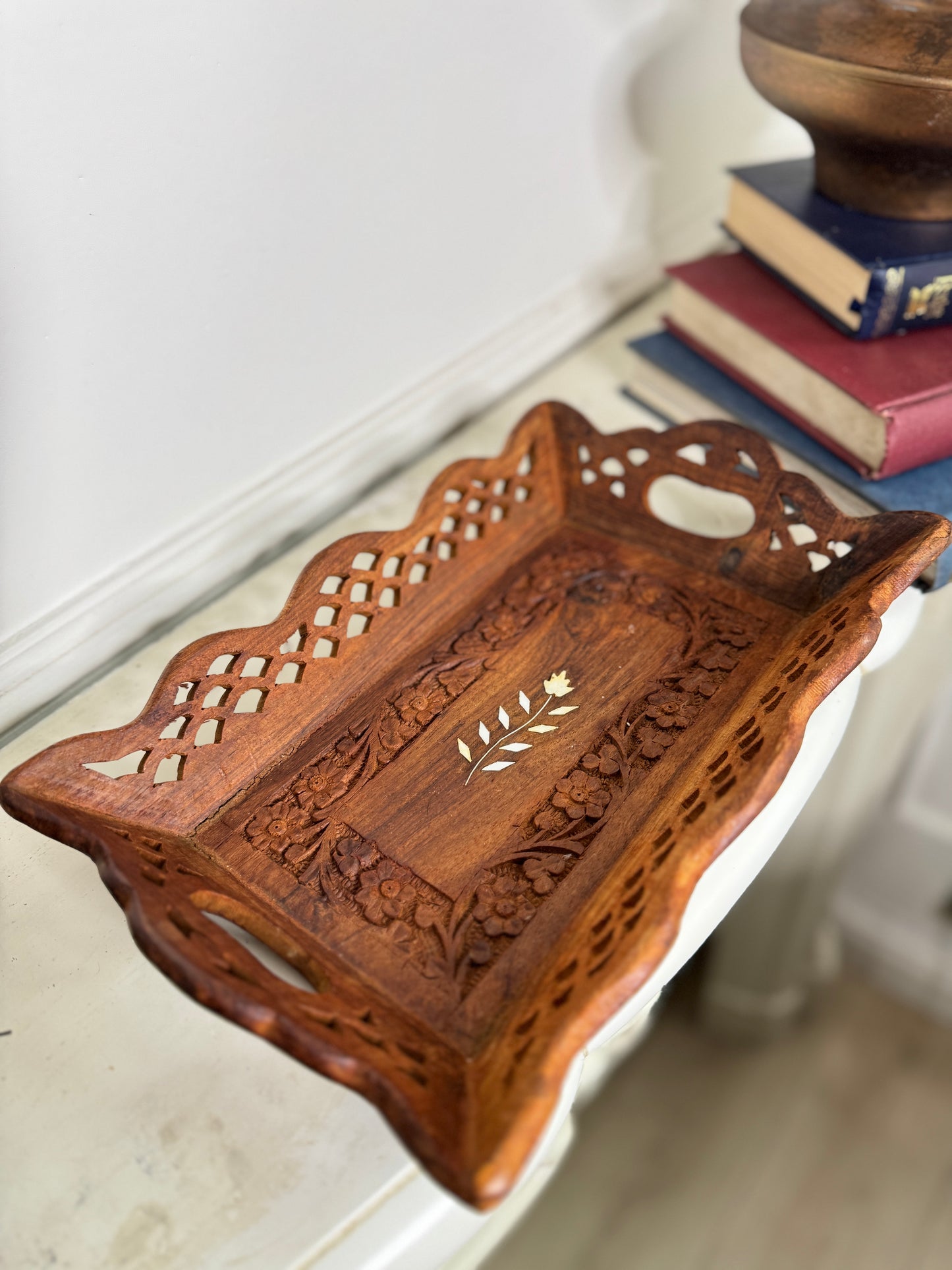 Vintage Rustic Indian Wooden Tray