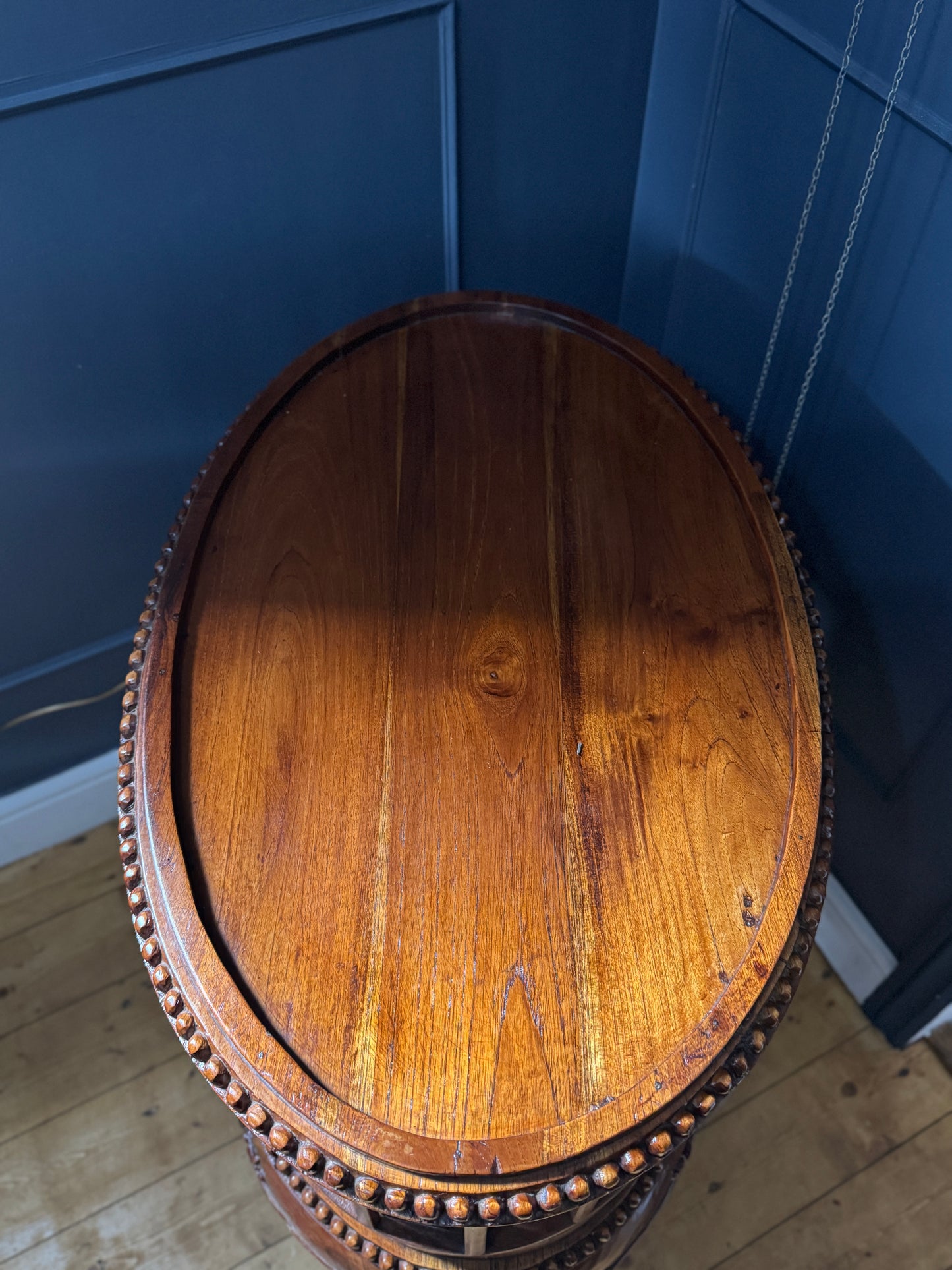 French Antique Style Side Table – Hand-Carved Display Cabinet