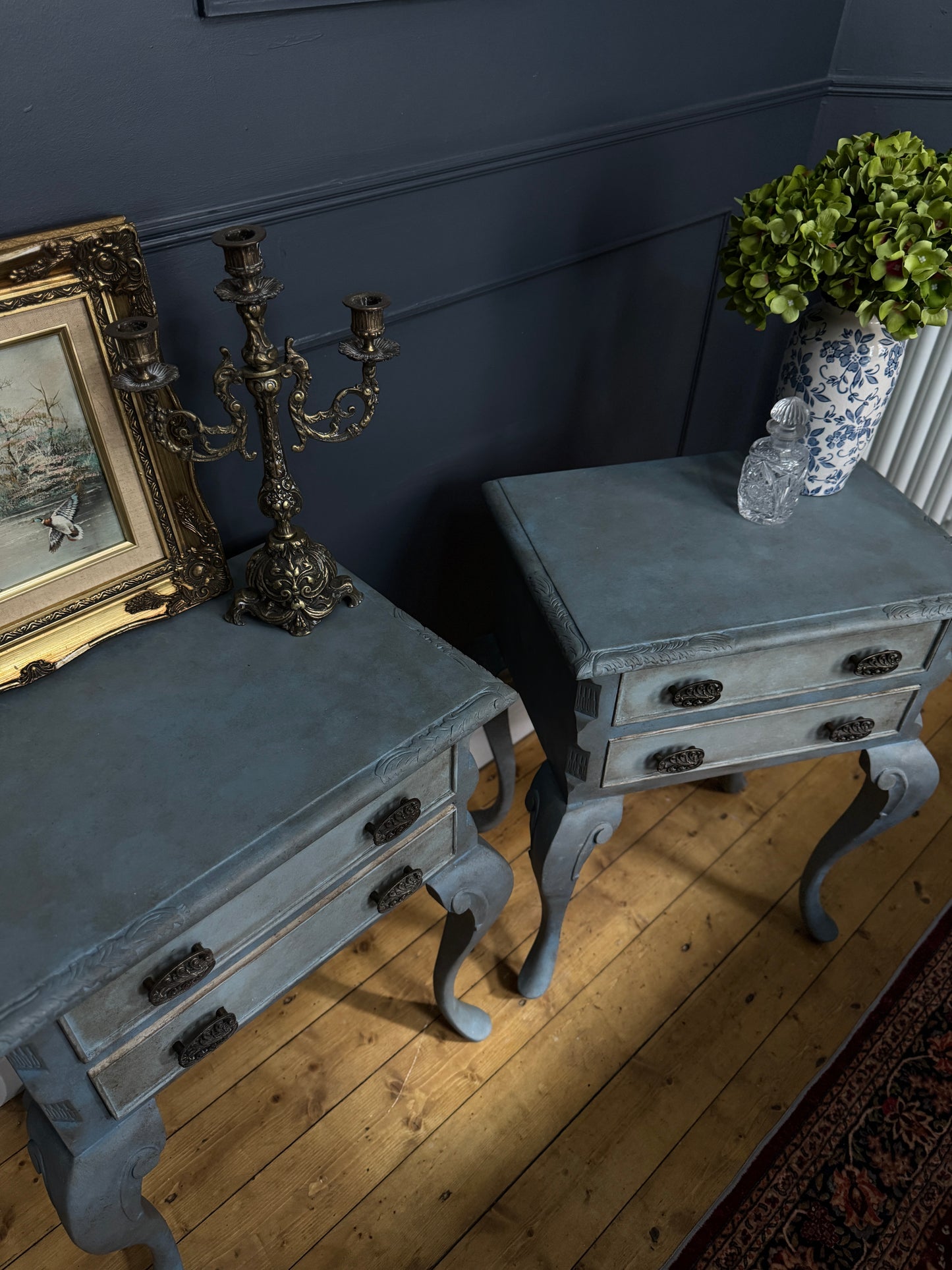 Antique Upcycled French Bedside Tables – One of a Kind Pair