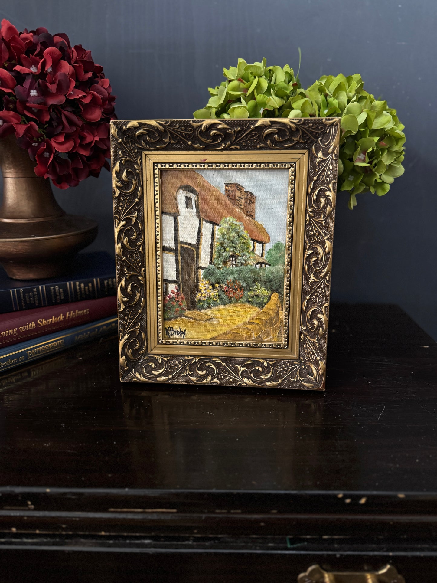 Small Oil Painting Signed by K. Broby in Elowen Frame