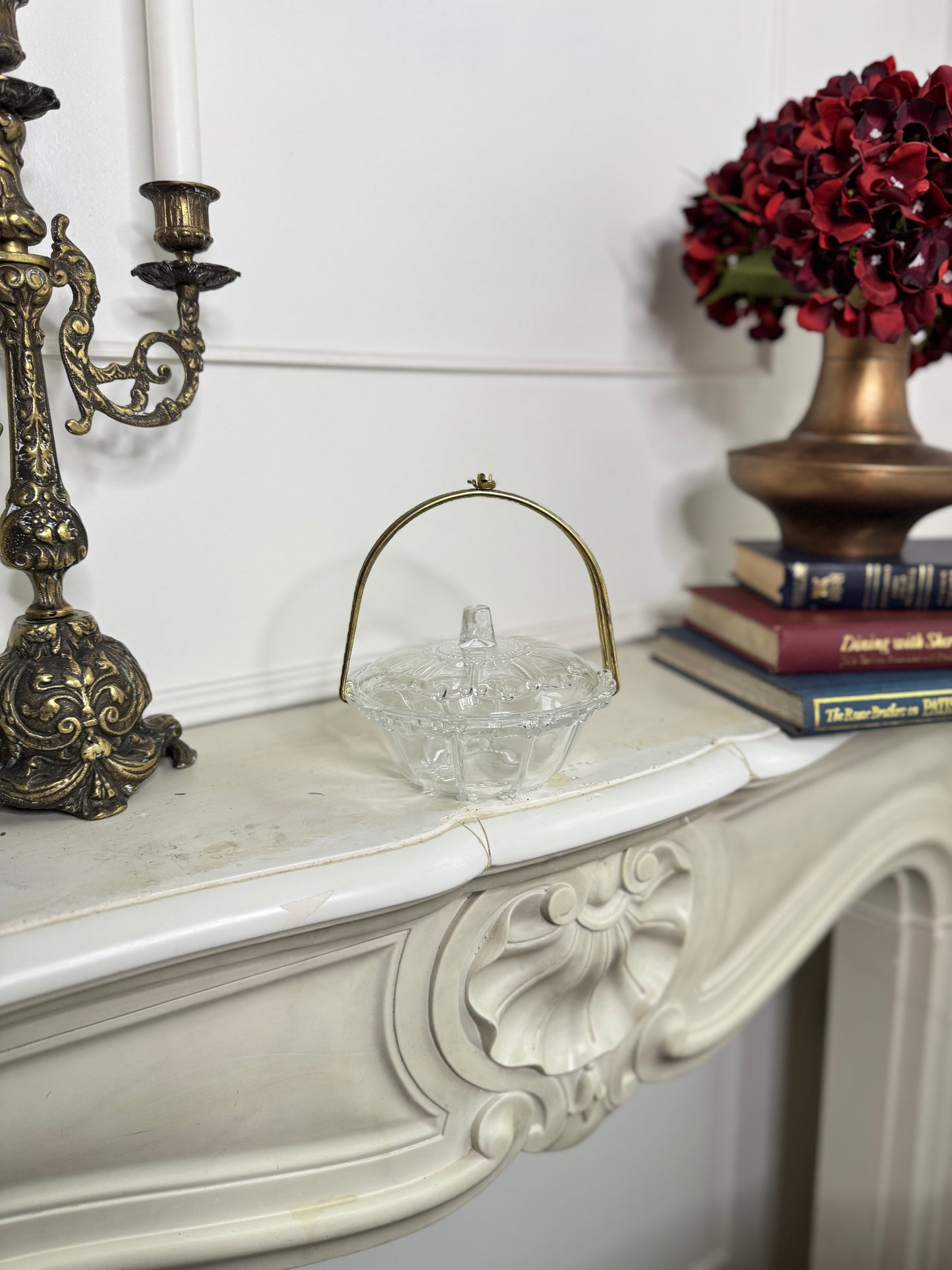 Antique Glass Jewellery Box and Decorative Trinket Storage for Keepsakes