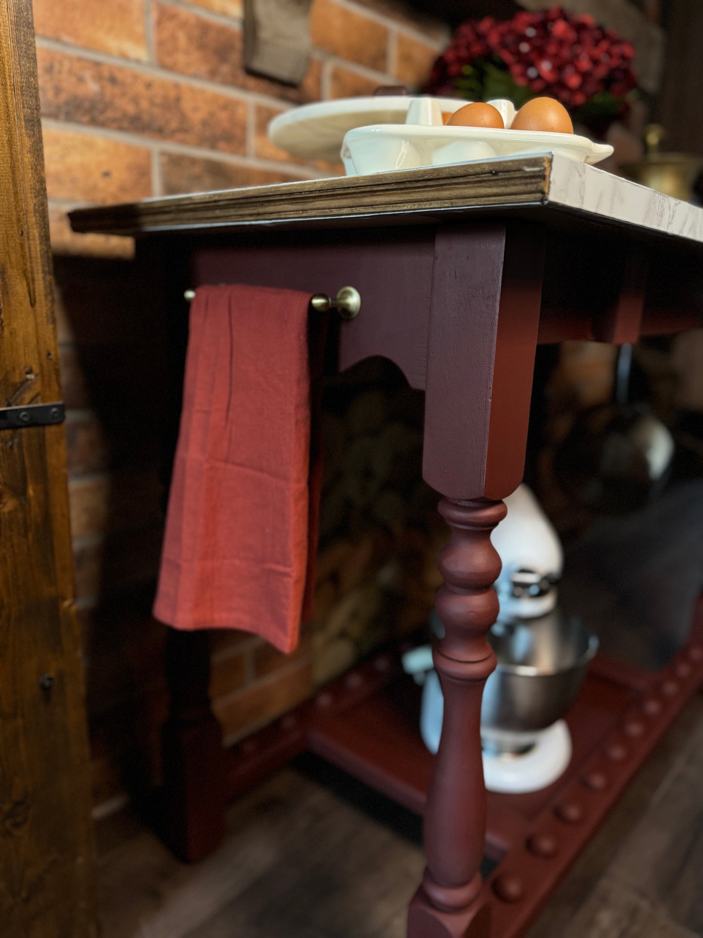 Vintage Handcrafted Upcycled Kitchen Island – Unique & Stylish