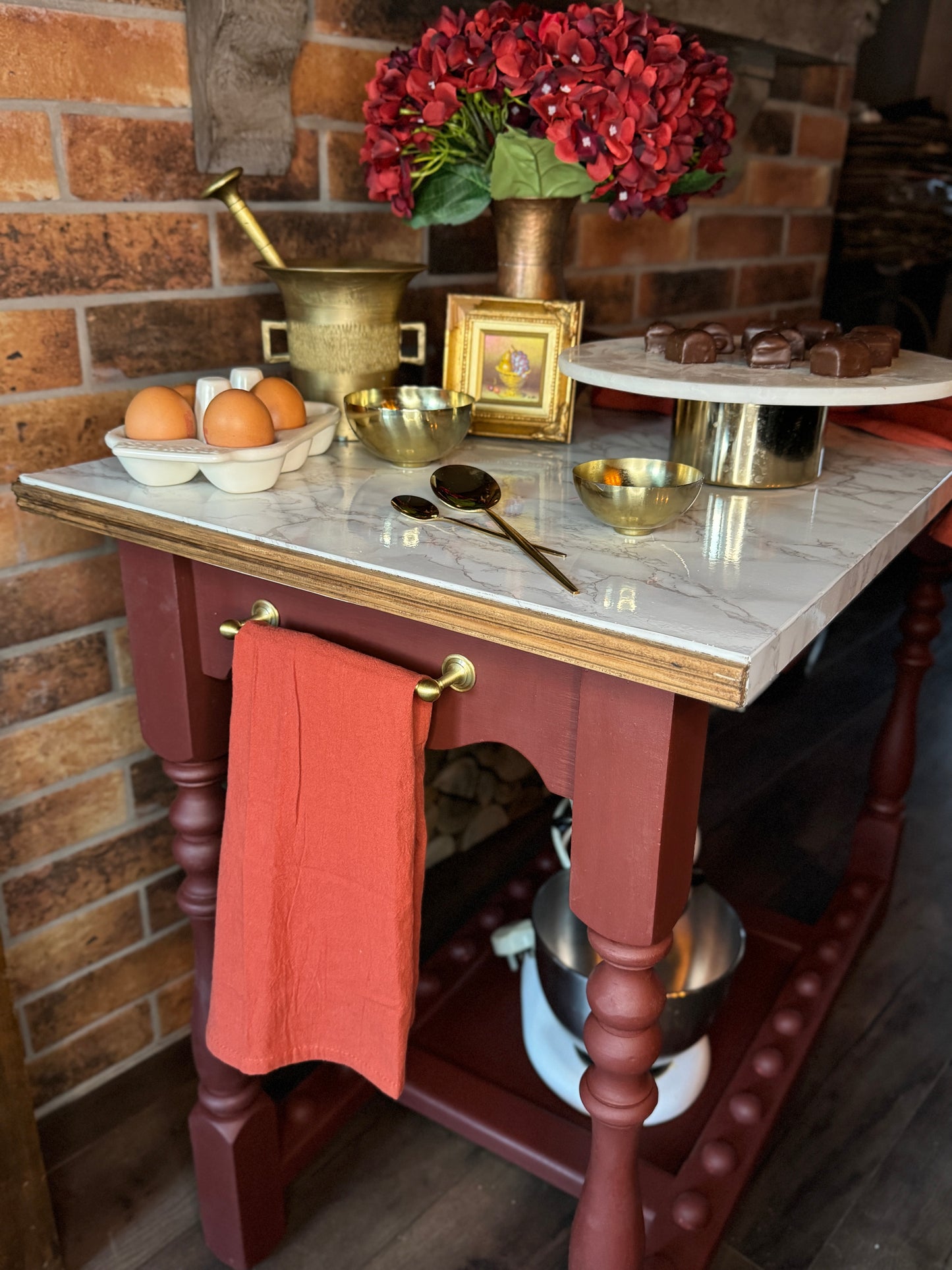 Vintage Handcrafted Upcycled Kitchen Island – Unique & Stylish