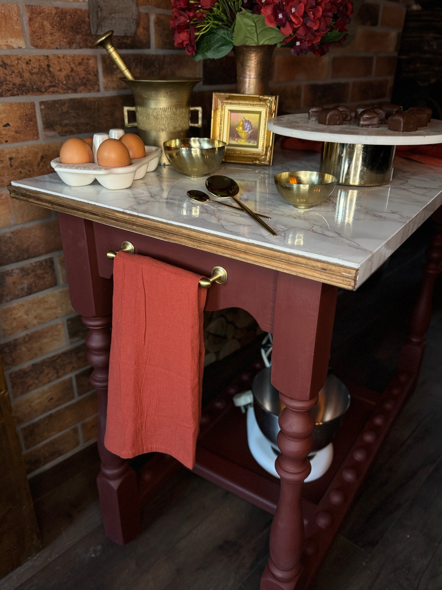 Vintage Handcrafted Upcycled Kitchen Island – Unique & Stylish