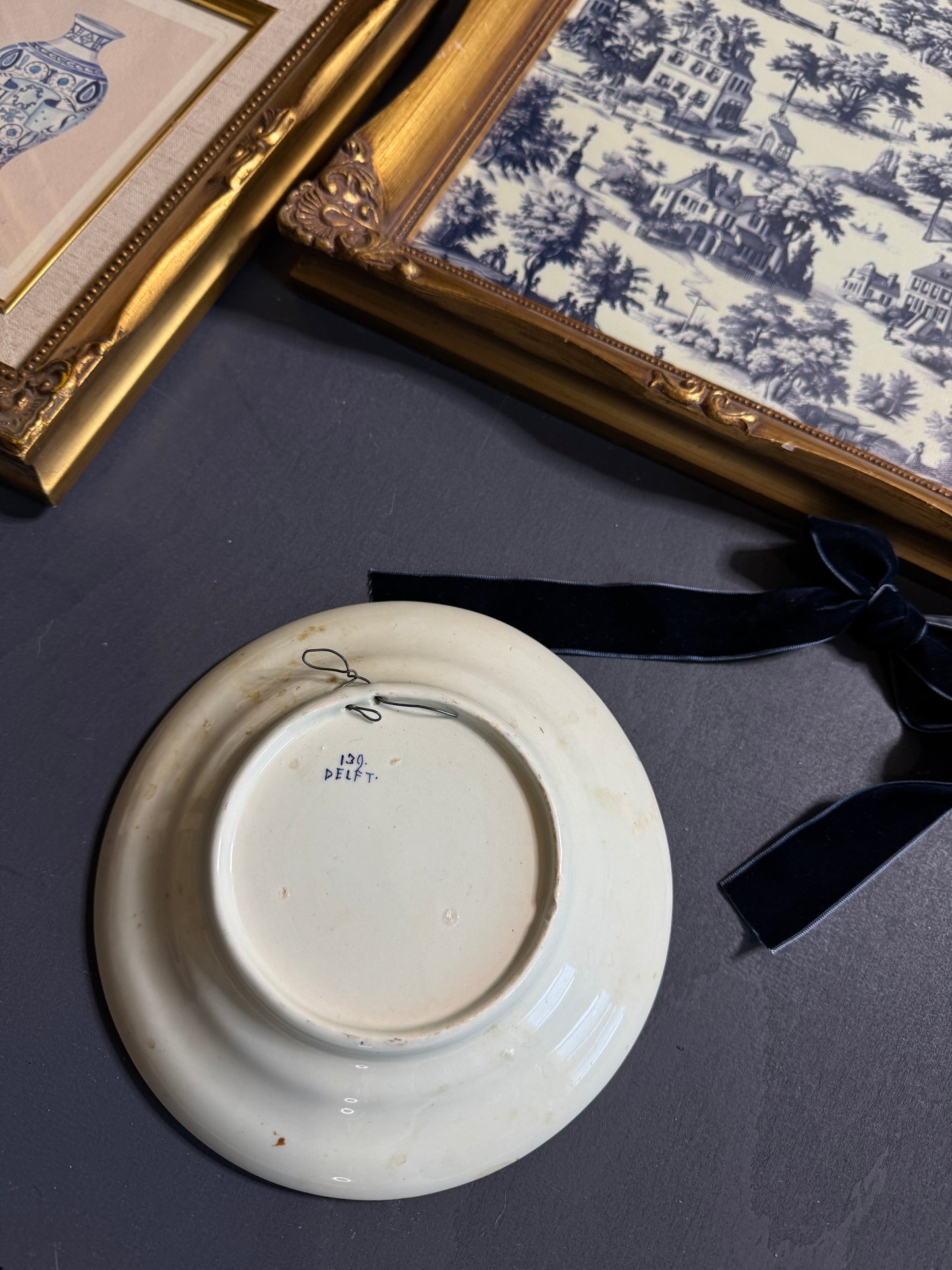 The Louis XV Toile Collection -Gold French Frames with Toile de Jouy Theme Print Set