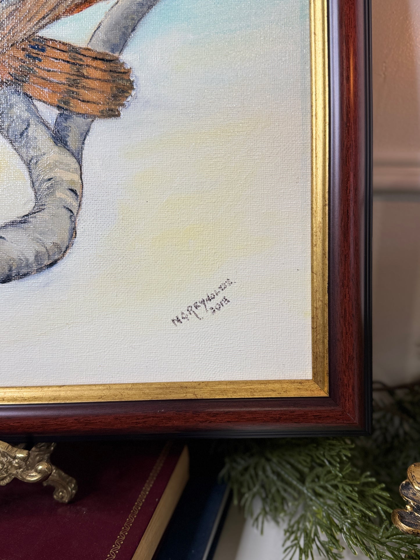 The Gentle Perch – Vintage Bird Painting Masterpiece