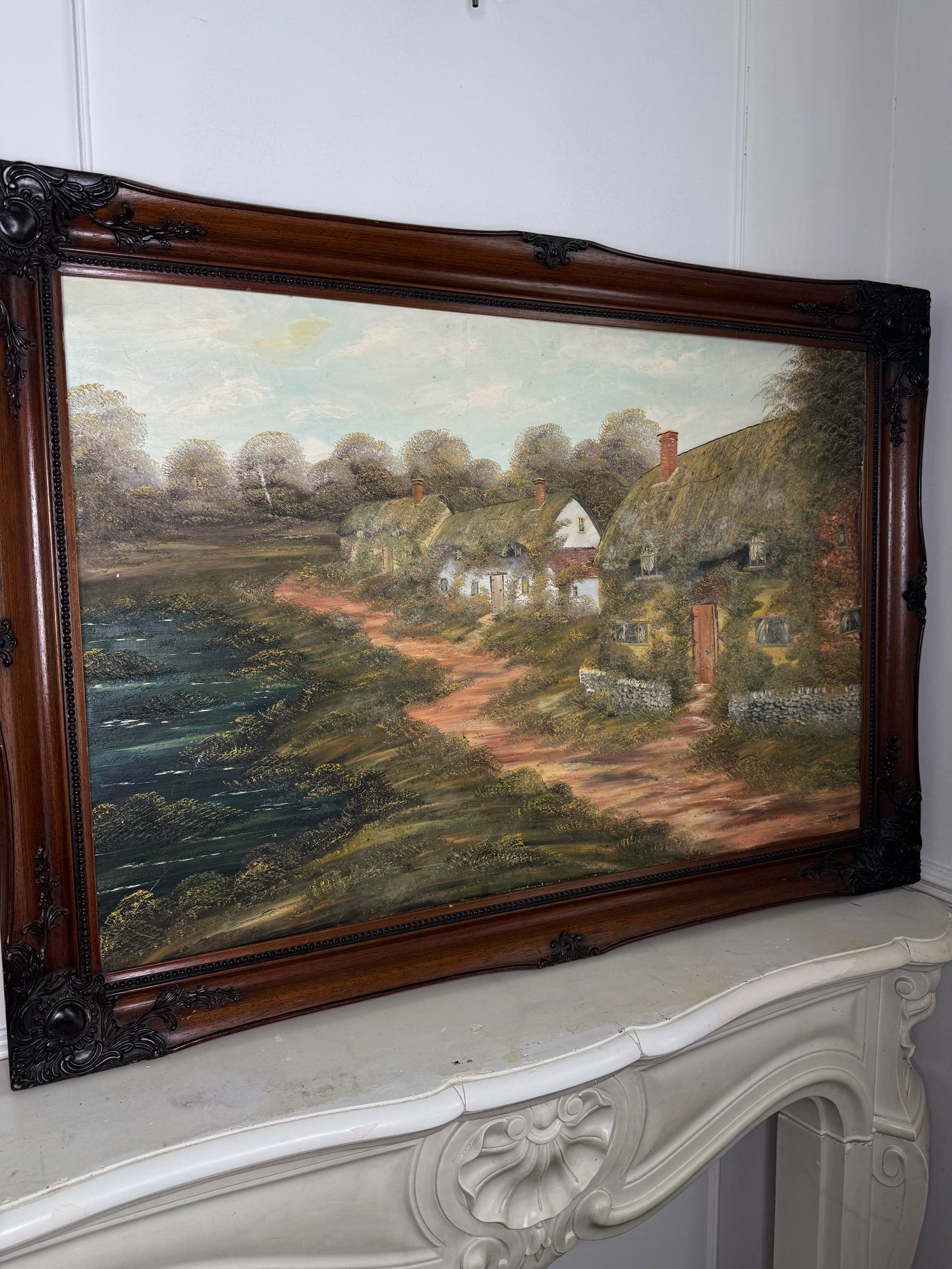 Extra Large Oil Painting by P.R. Freeman in Sorélle Ornate Wooden Frame