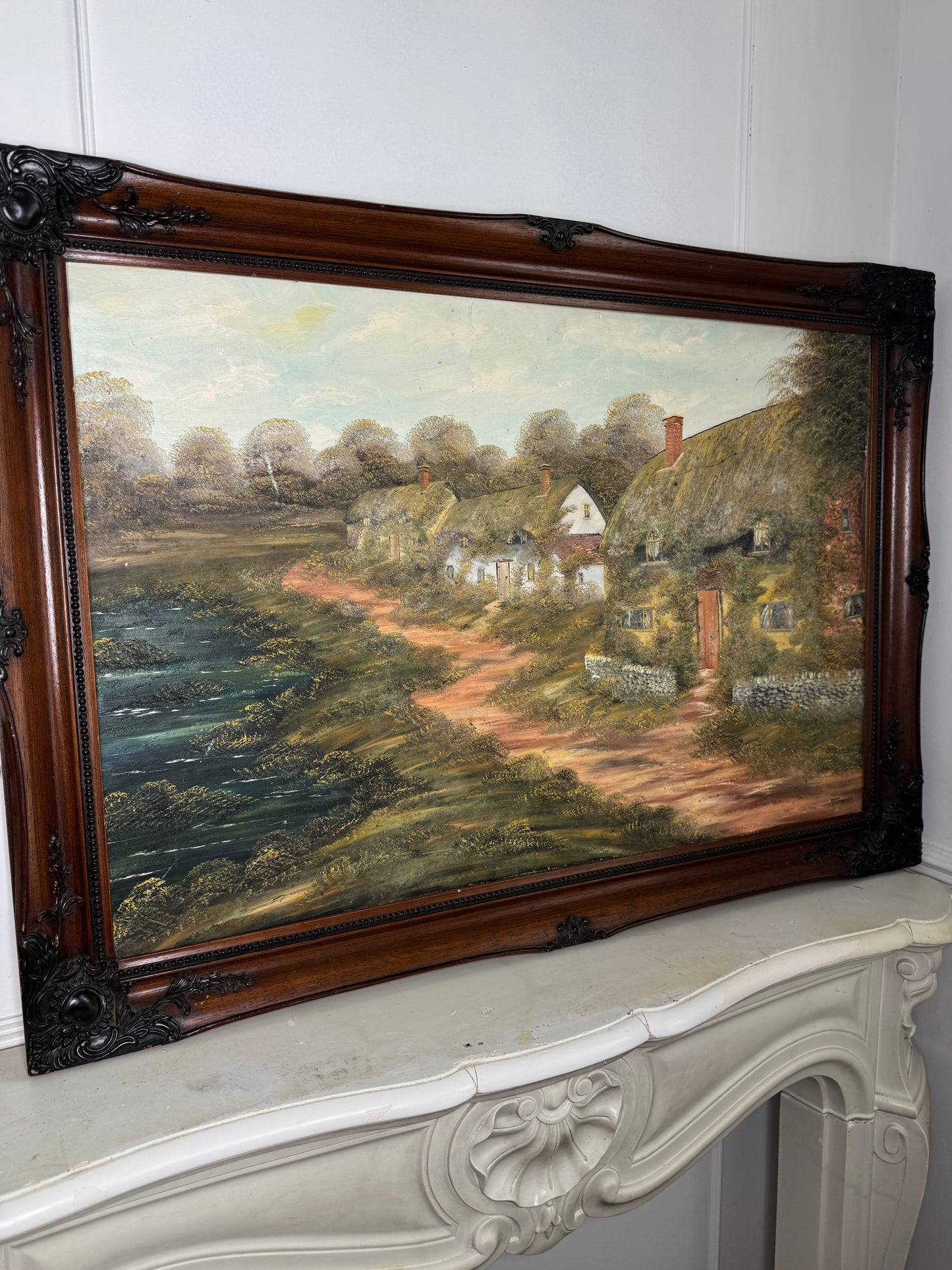 Extra Large Oil Painting by P.R. Freeman in Sorélle Ornate Wooden Frame