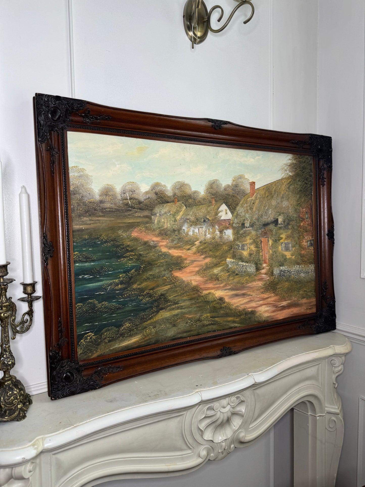 Extra Large Oil Painting by P.R. Freeman in Sorélle Ornate Wooden Frame