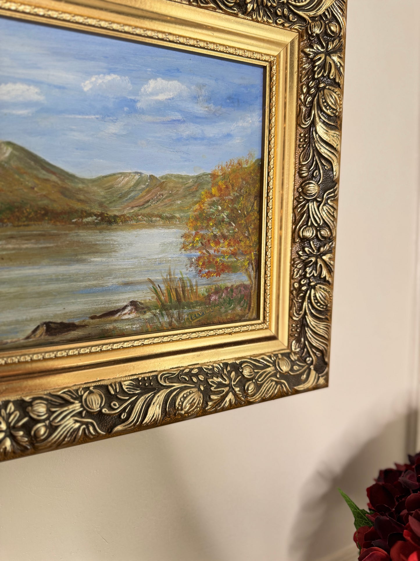 Vintage Oil On Board in a Luxurious Belvoir Ornate Gold Frame