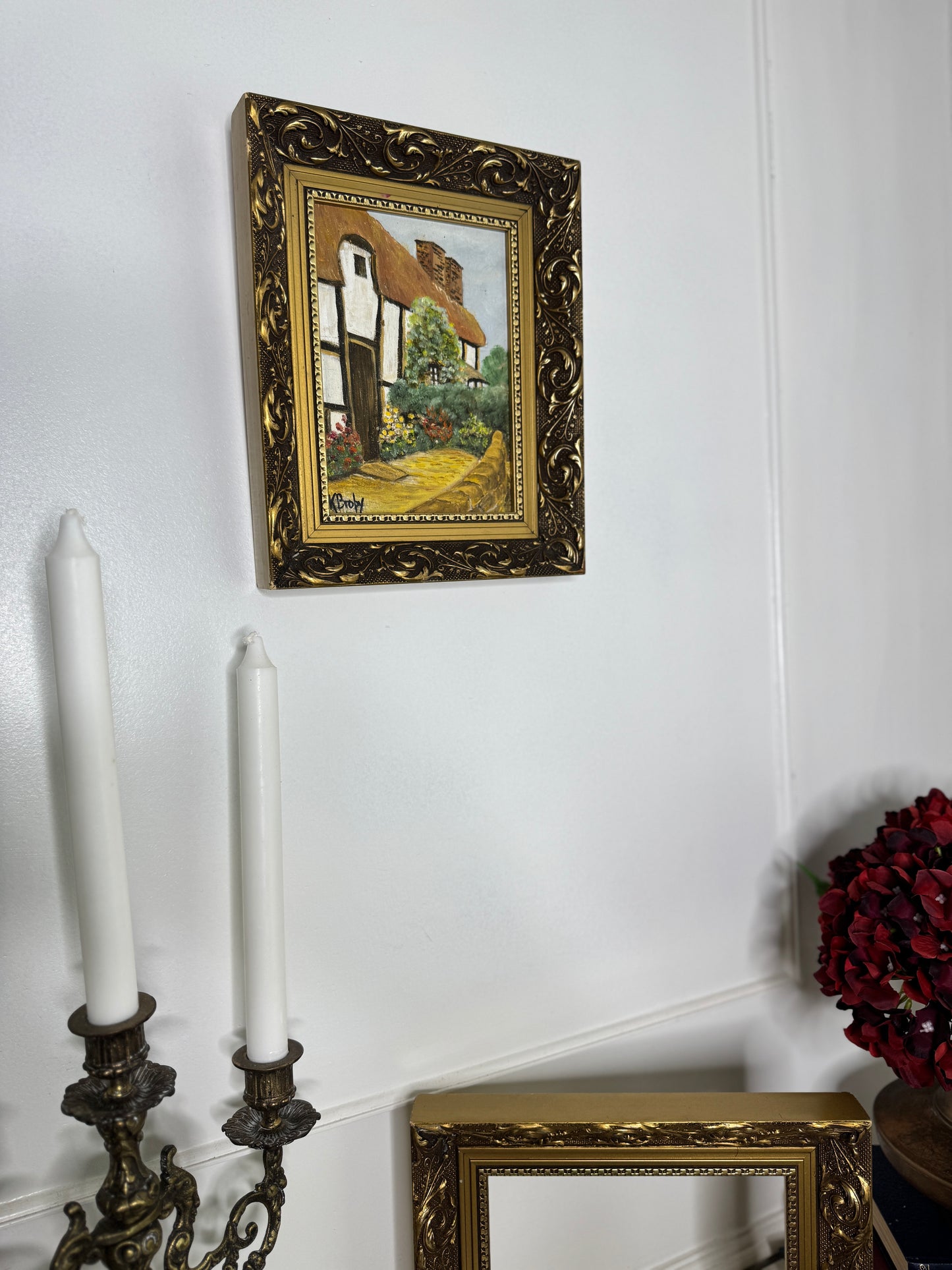 Small Oil Painting Signed by K. Broby in Elowen Frame