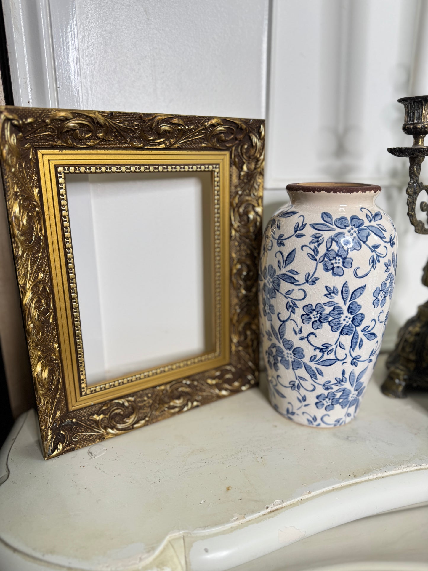 Vintage Extra Thick Ornate Wooden Elowen Frame