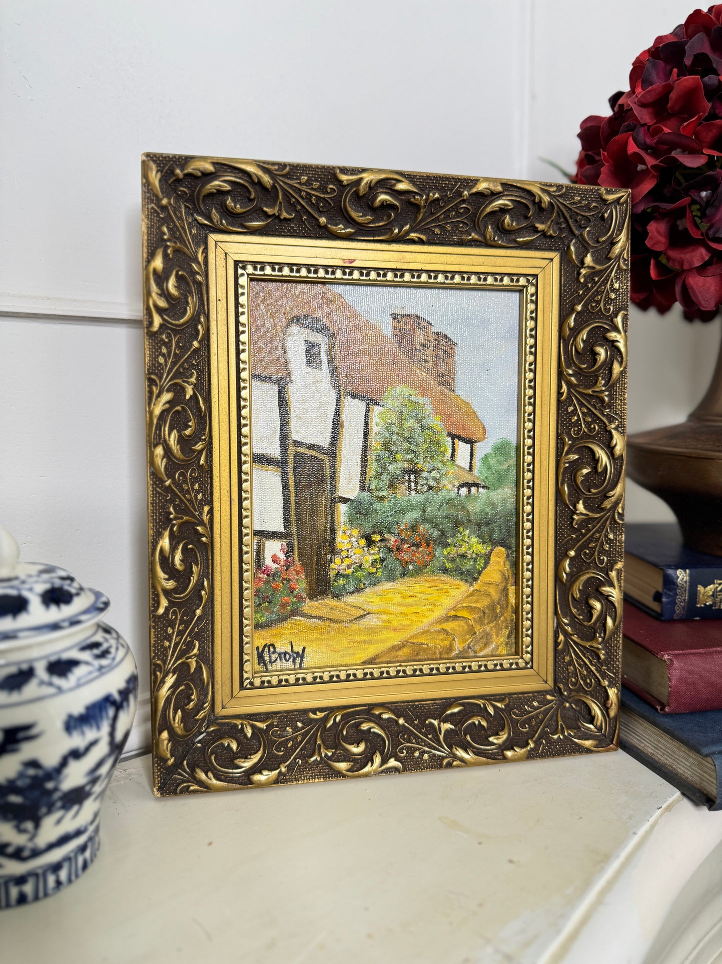 Vintage Extra Thick Ornate Wooden Elowen Frame