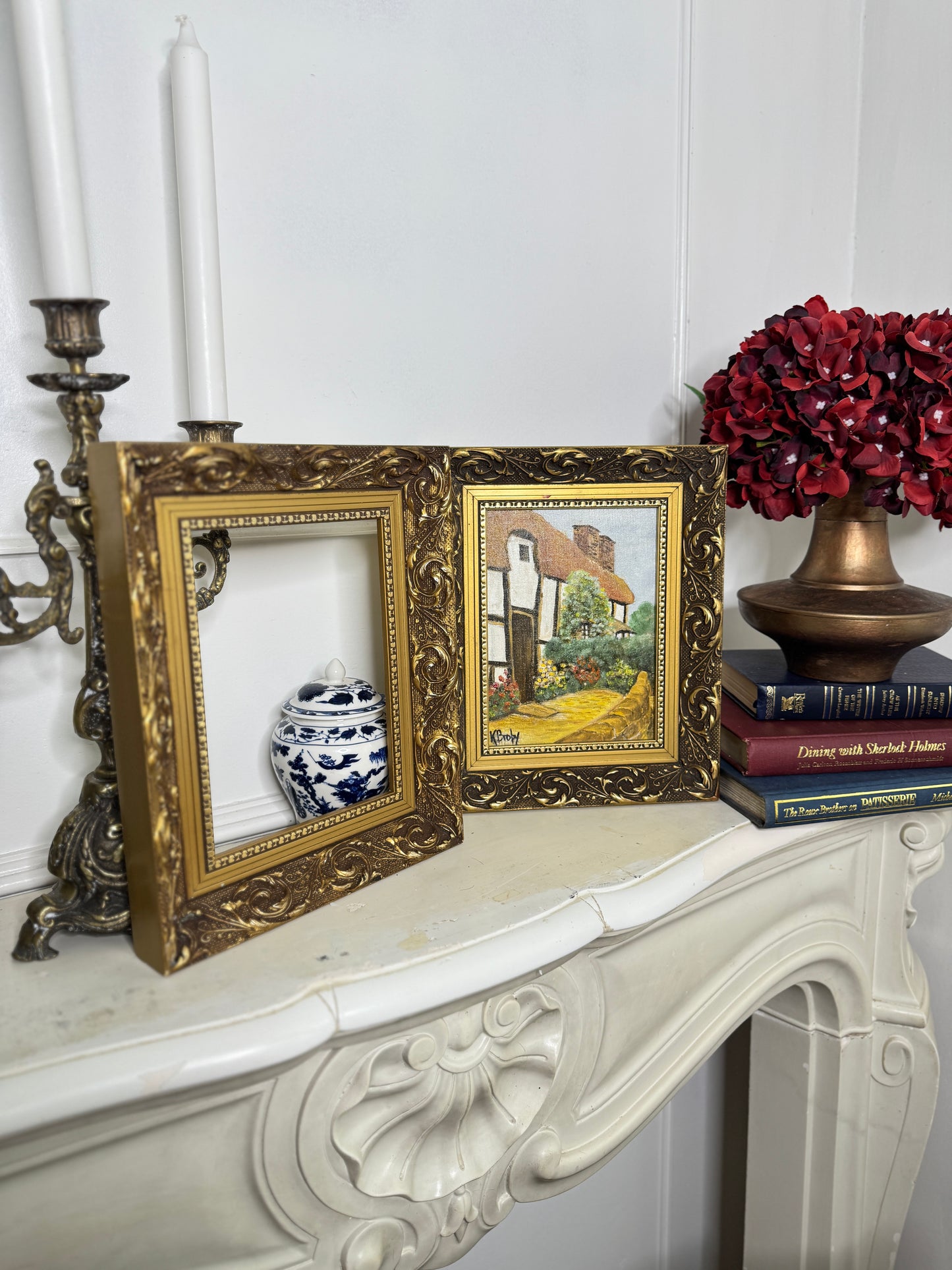 Vintage Extra Thick Ornate Wooden Elowen Frame