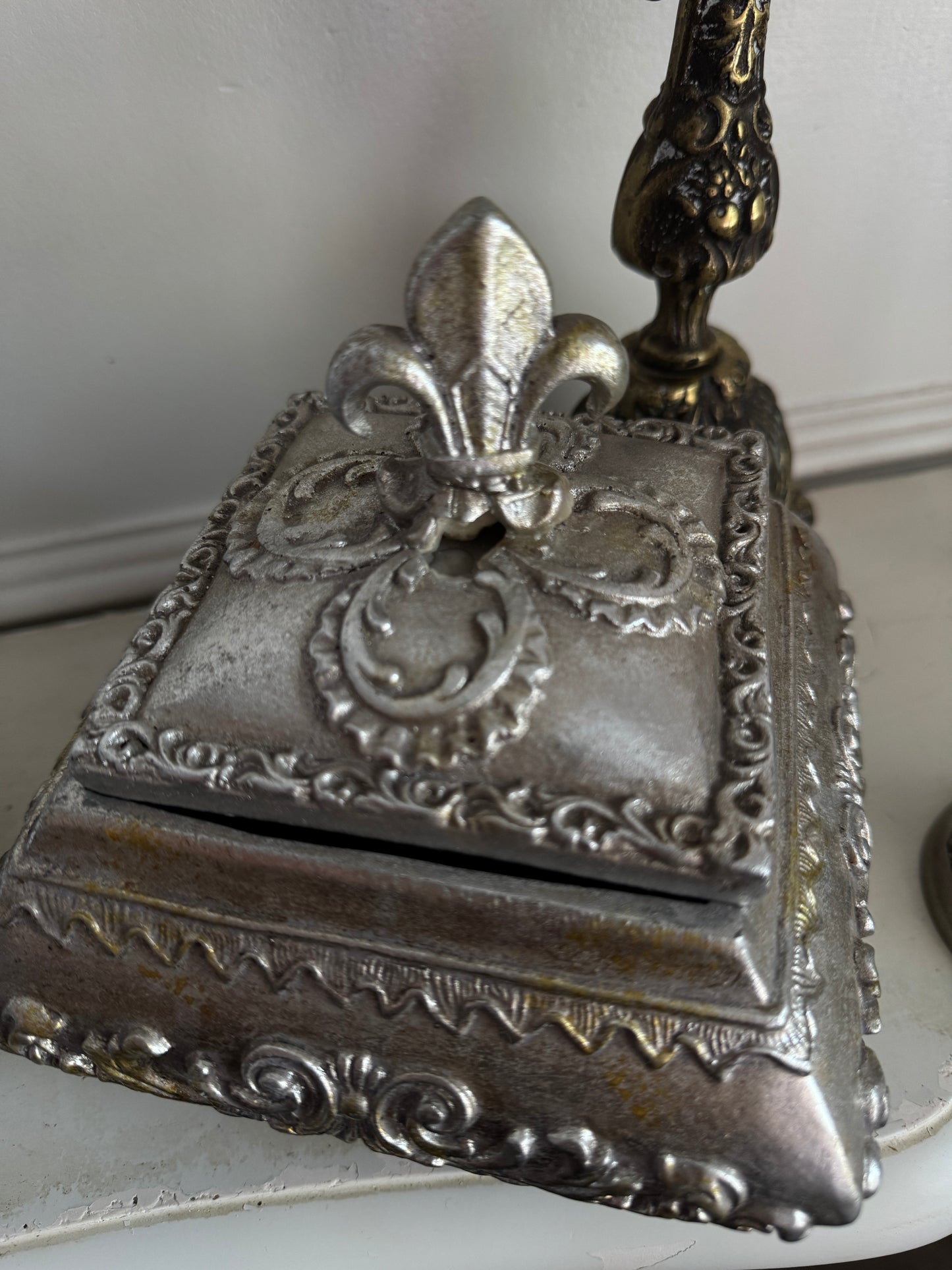 Vintage Silver Plated Wooden Ring and Storage Box for Keepsakes