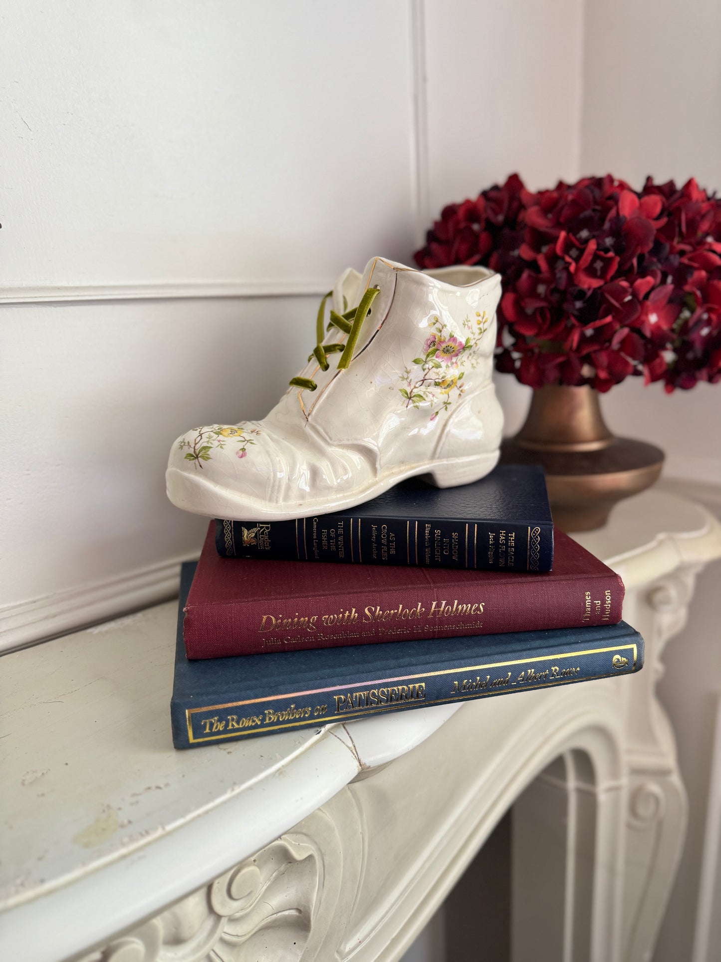 Vintage 1980s Ceramic Boot Planters