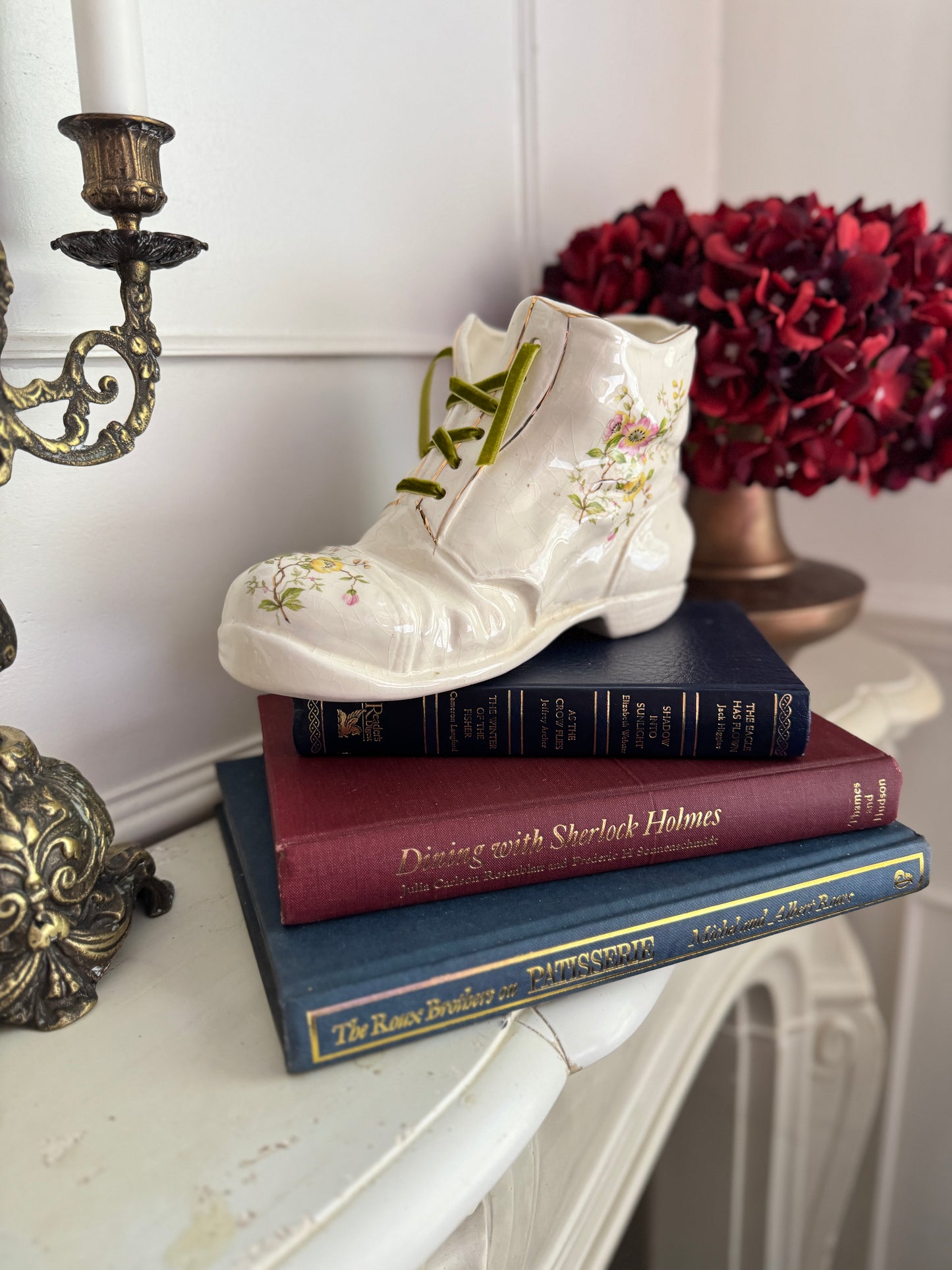 Vintage 1980s Ceramic Boot Planters