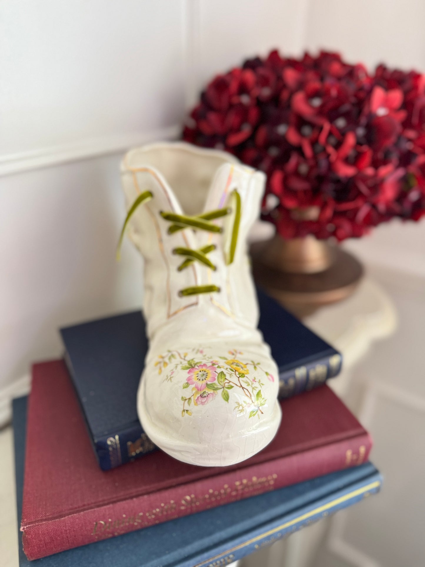 Vintage 1980s Ceramic Boot Planters
