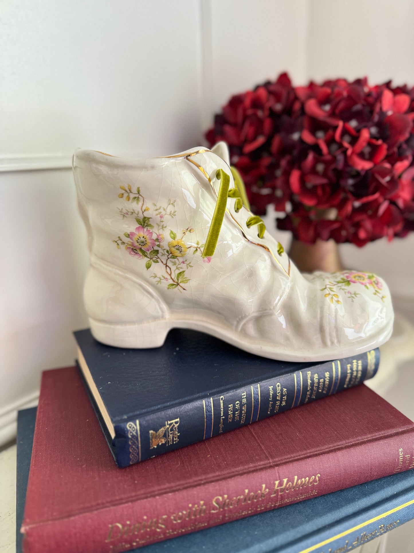 Vintage 1980s Ceramic Boot Planters