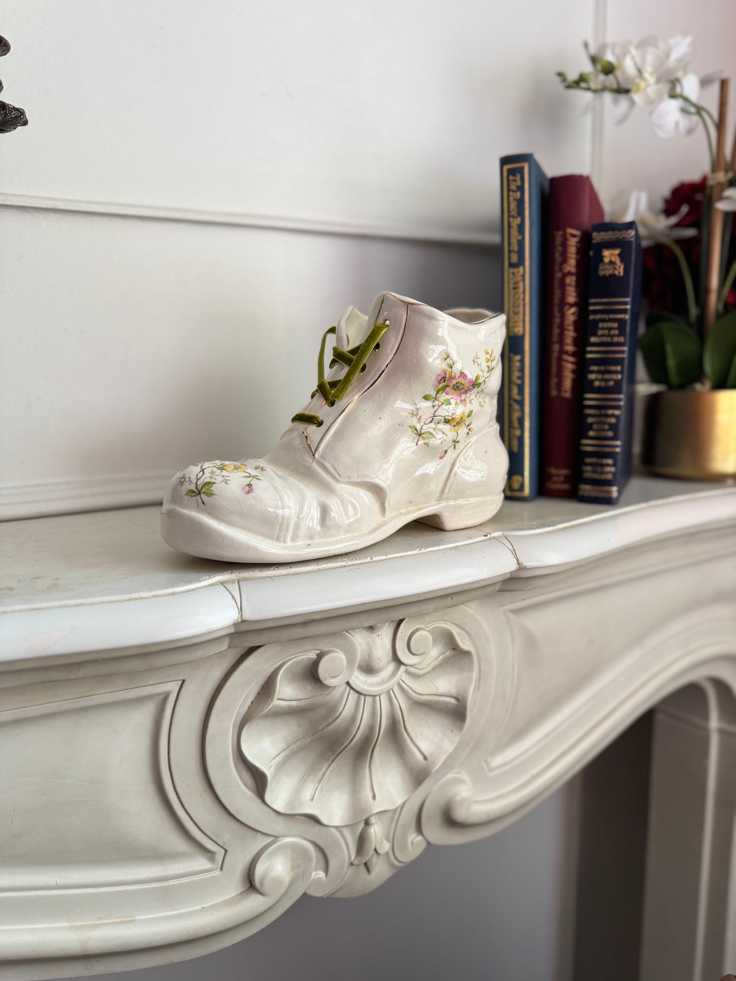 Vintage 1980s Ceramic Boot Planters