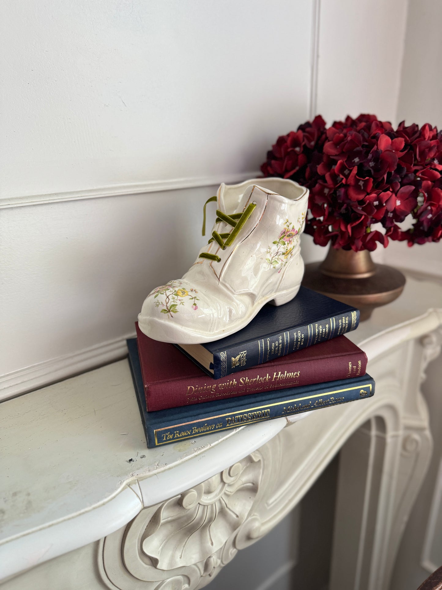 Vintage 1980s Ceramic Boot Planters