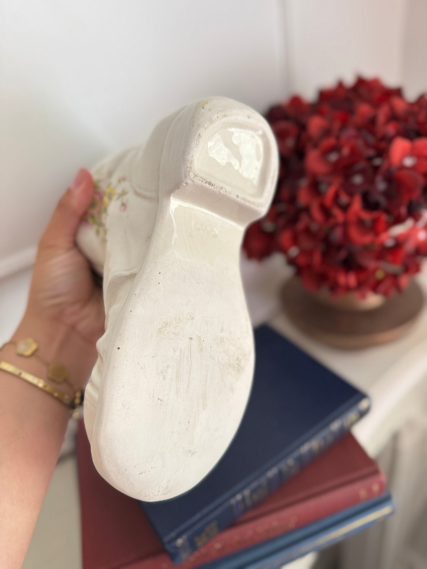 Vintage 1980s Ceramic Boot Planters