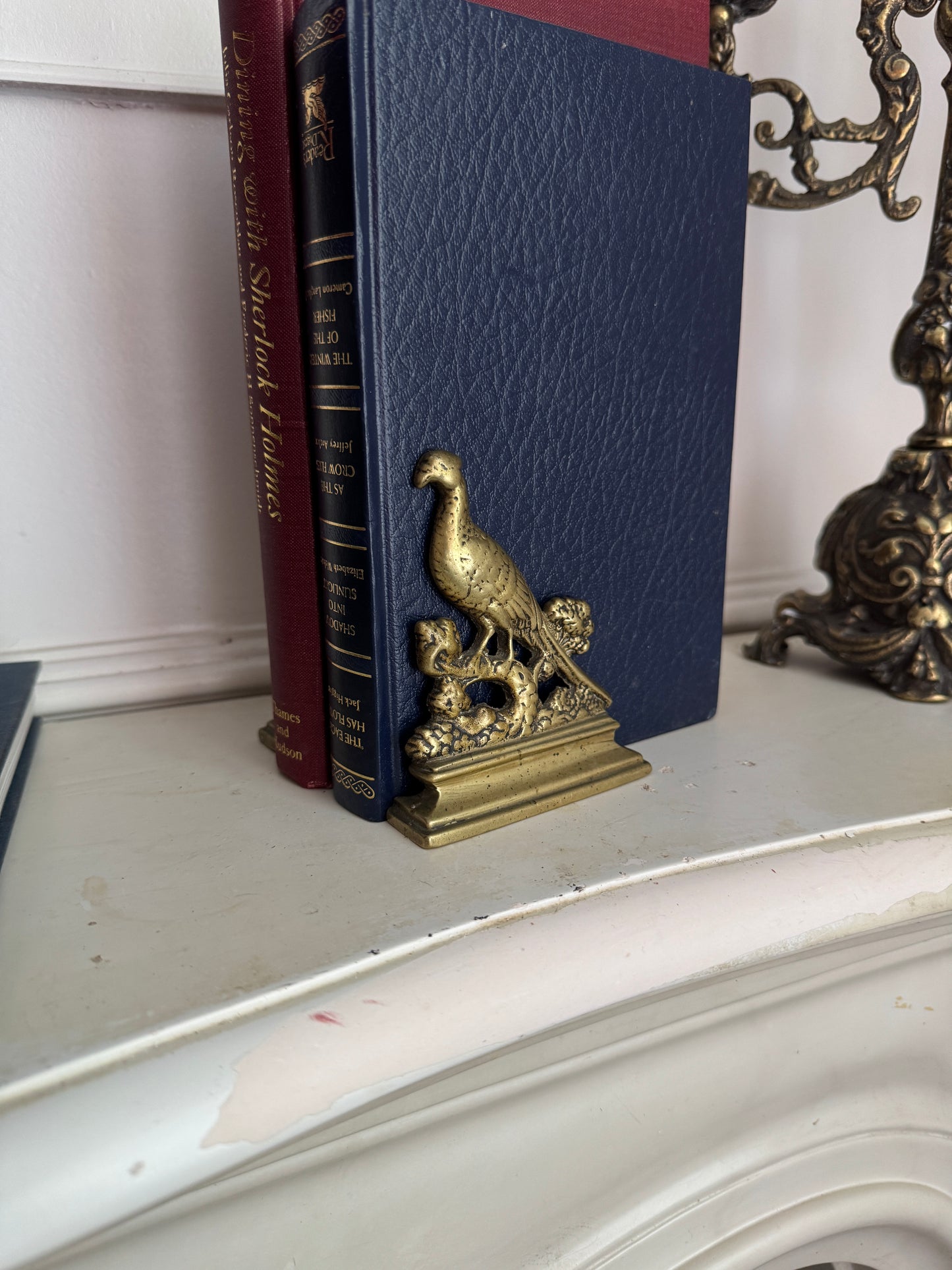 Vintage Brass Pheasant Bookend