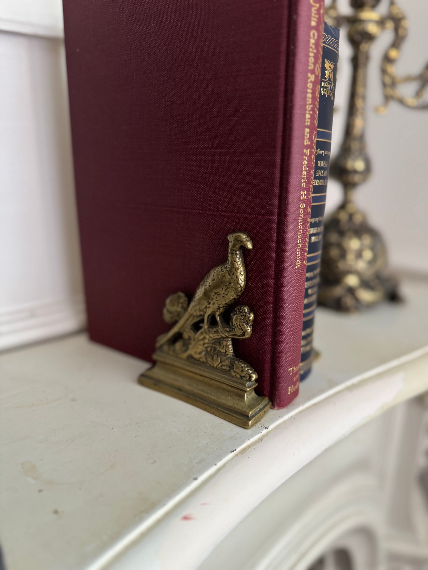 Vintage Brass Pheasant Bookend