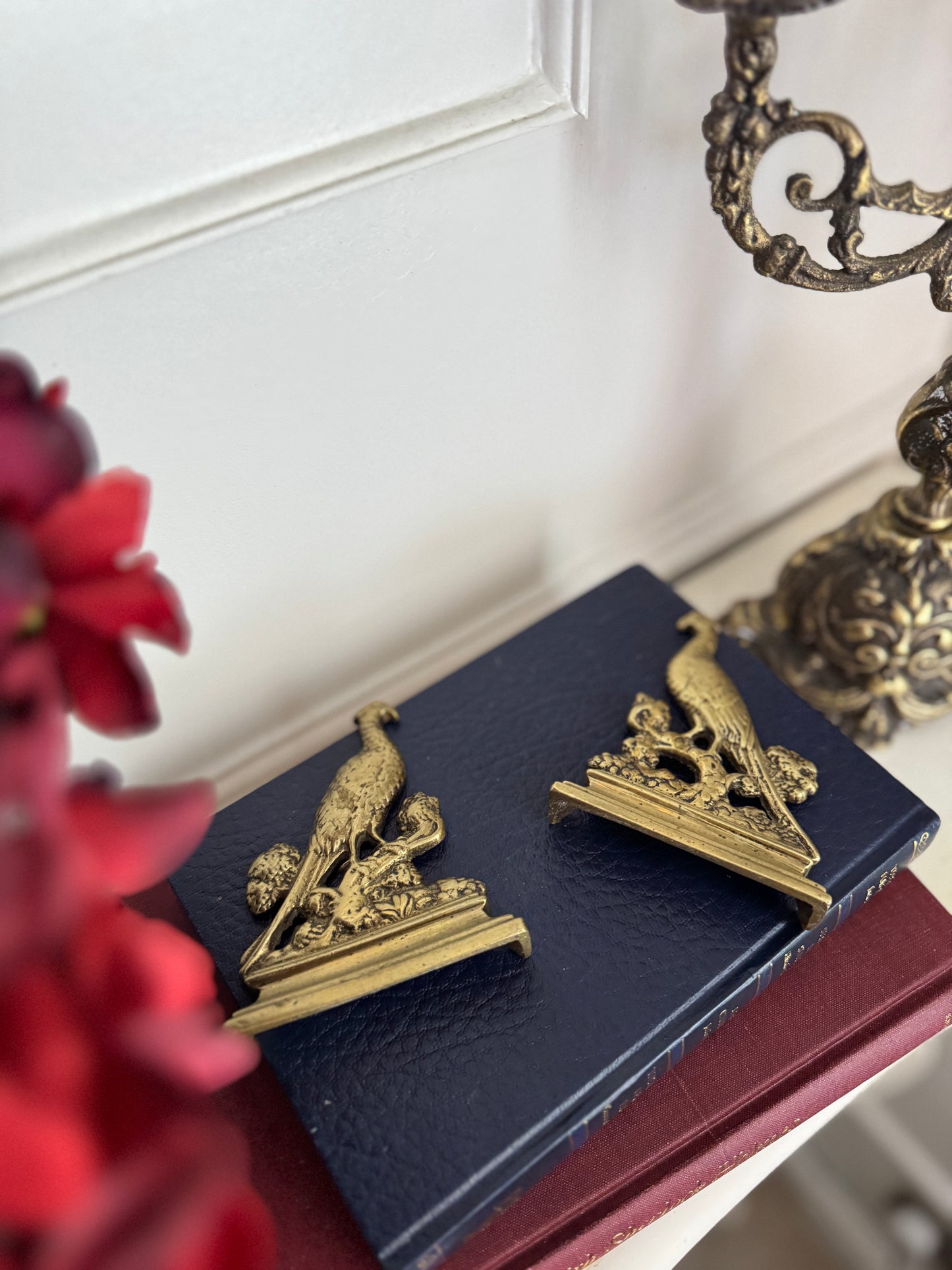 Vintage Brass Pheasant Bookend