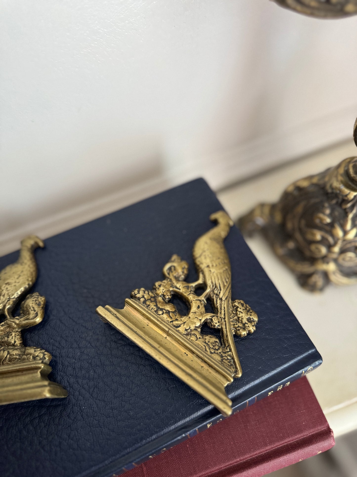 Vintage Brass Pheasant Bookend