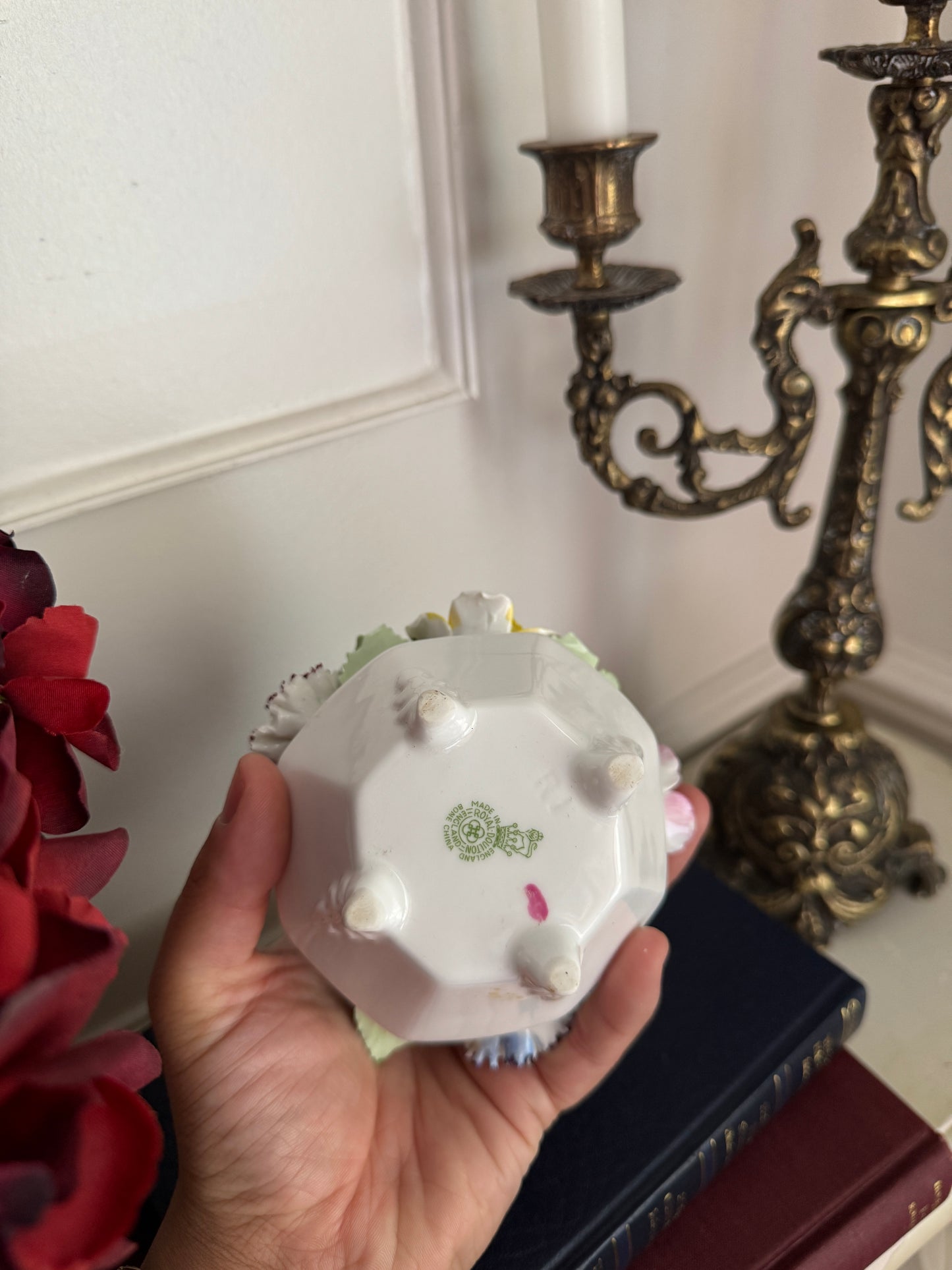 Vintage Royal Doulton Hand Painted Flower Pot Decor