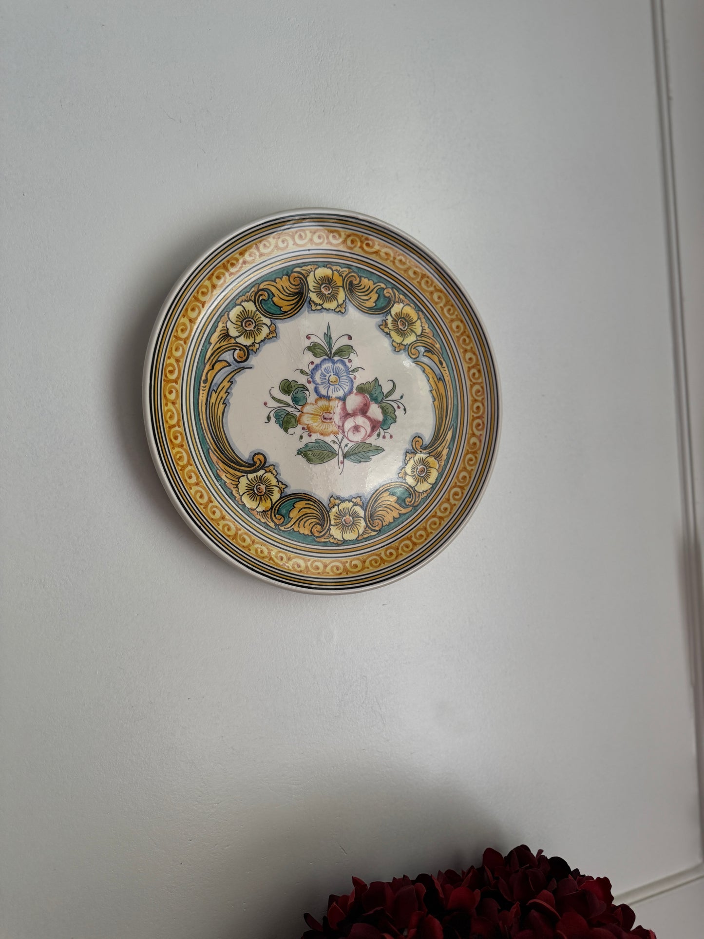 Vintage Hand Painted Portuguese Ceramics Wall Plate