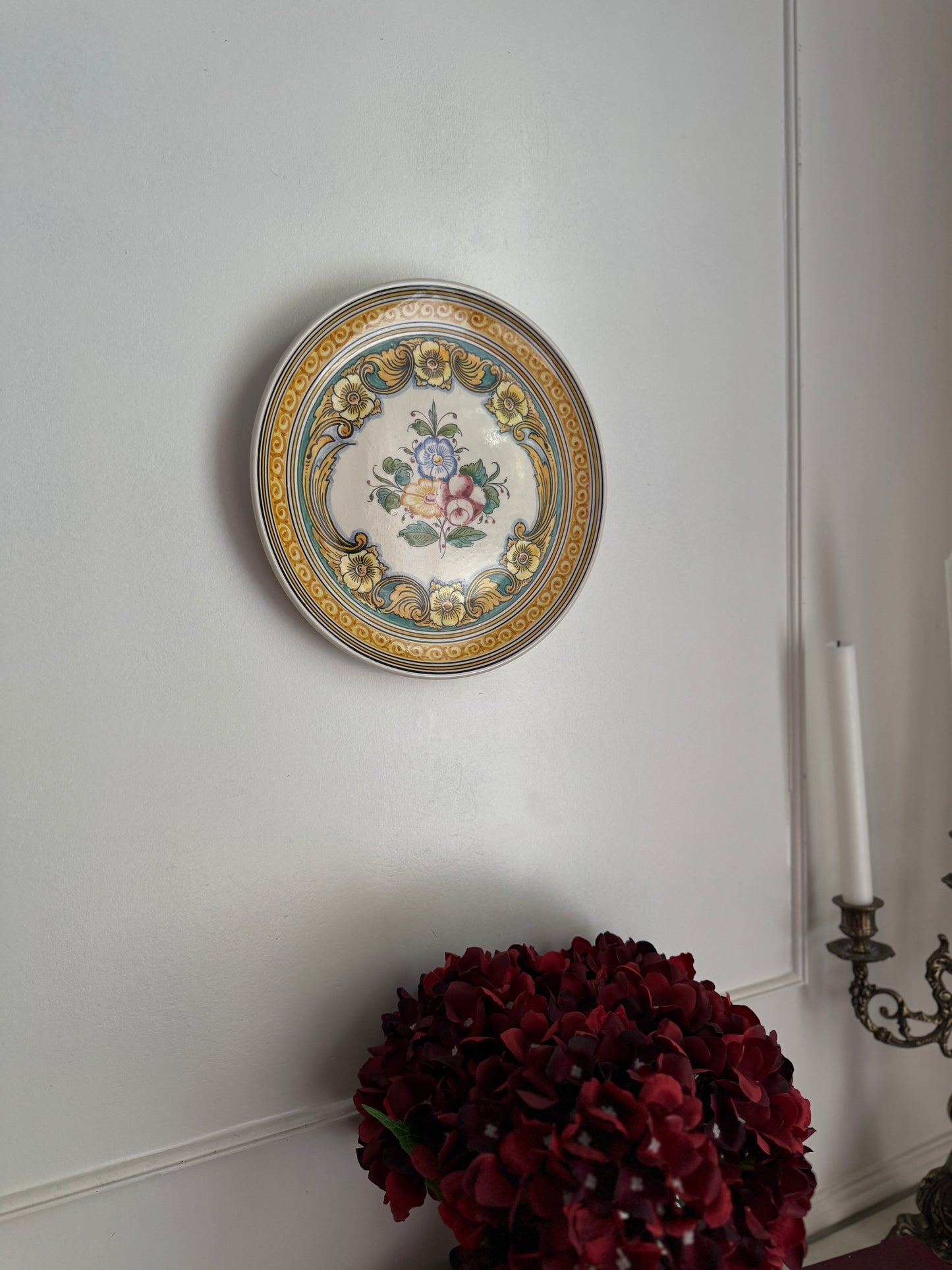 Vintage Hand Painted Portuguese Ceramics Wall Plate