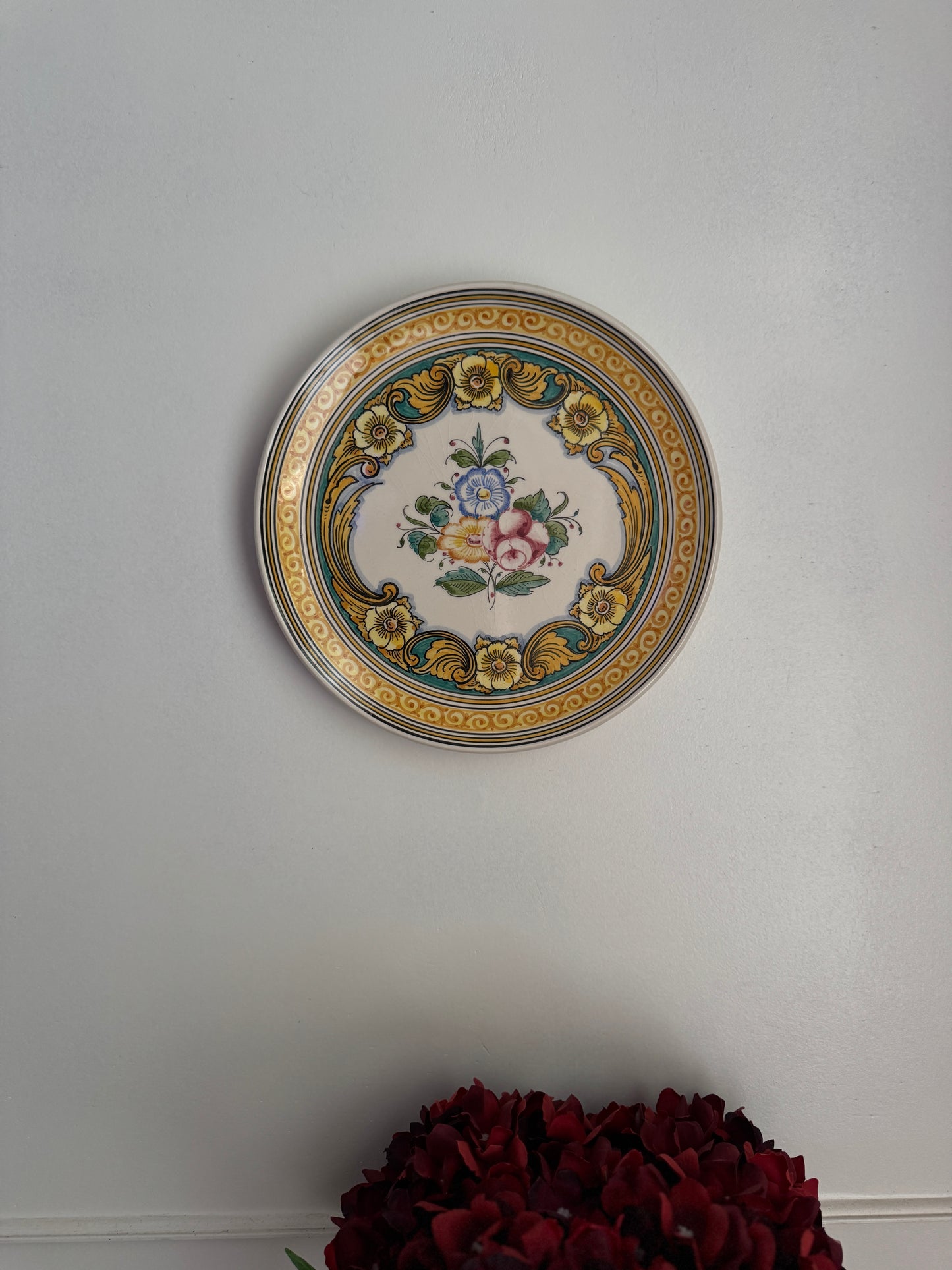 Vintage Hand Painted Portuguese Ceramics Wall Plate