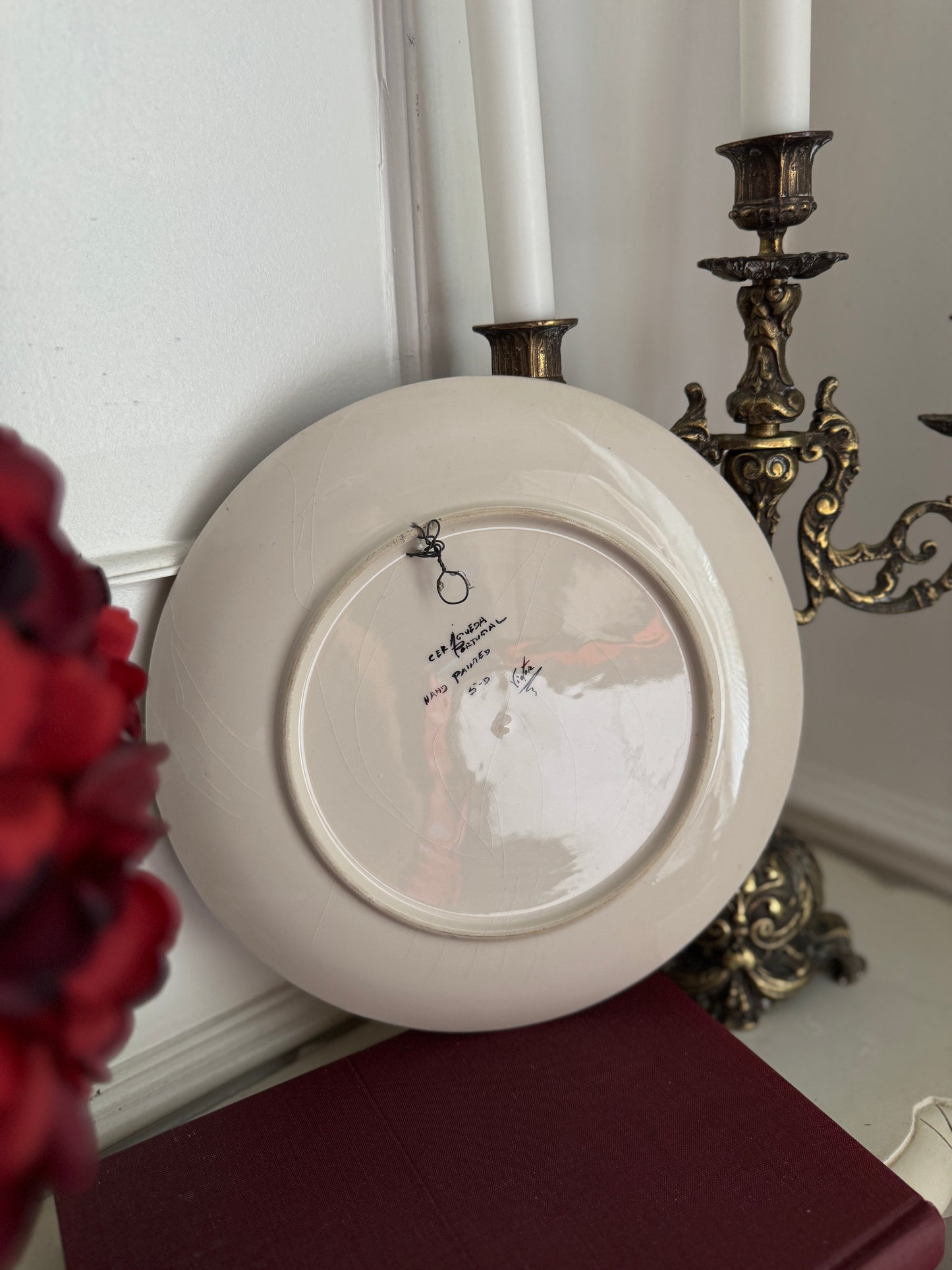 Vintage Hand Painted Portuguese Ceramics Wall Plate