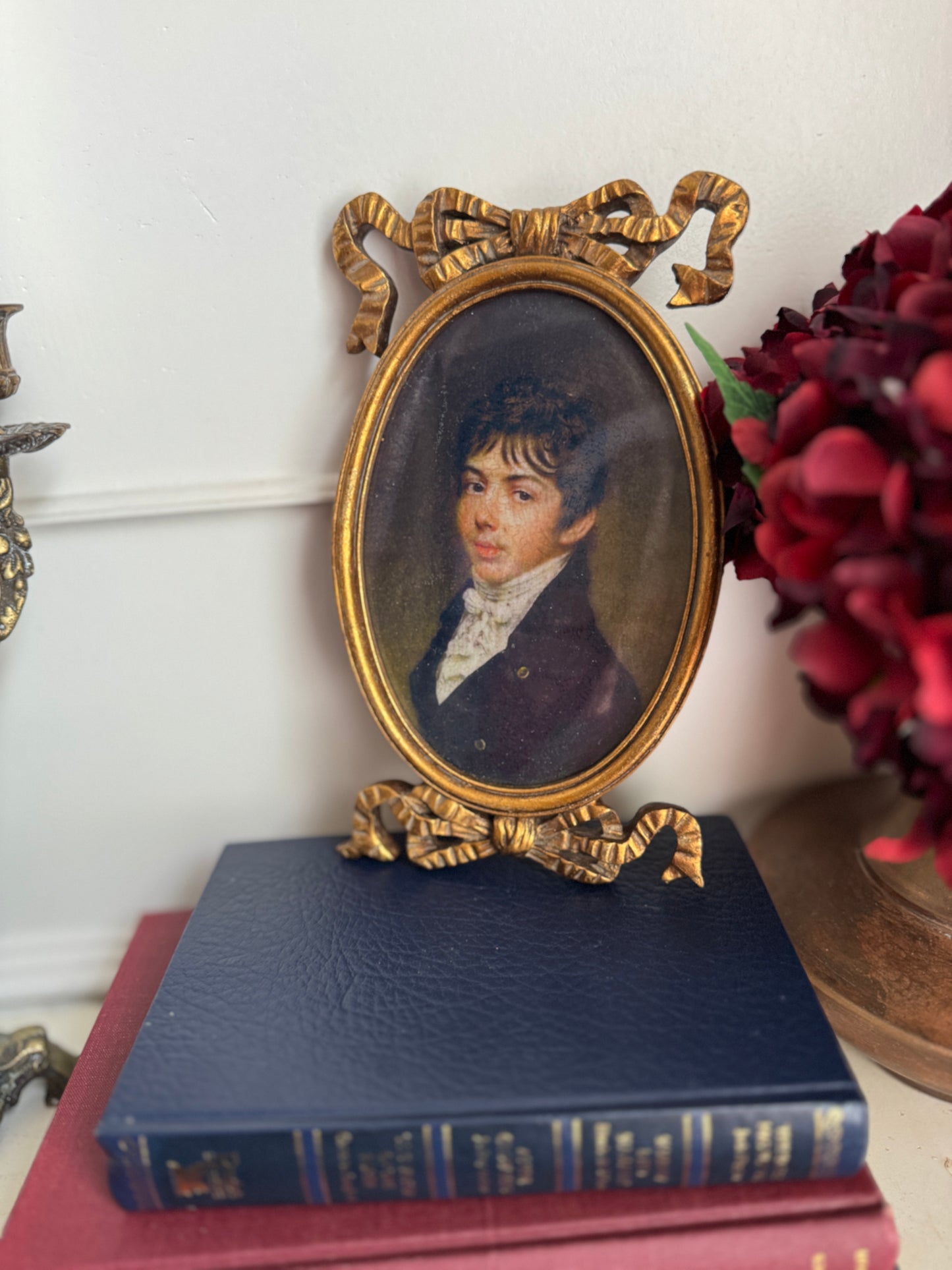 Victorian Picture in Ornate Gold Ribbon Gilt Frame