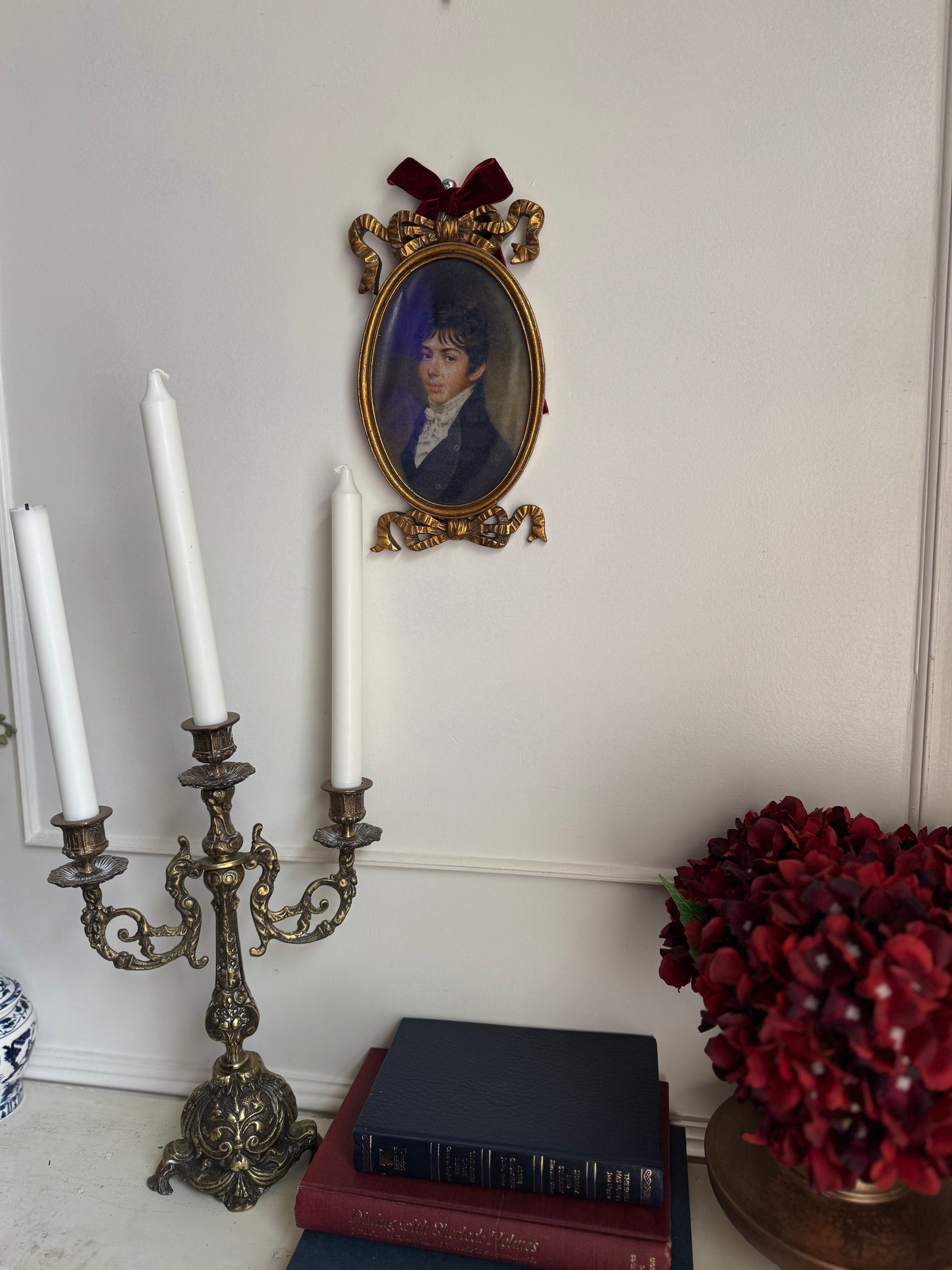 Victorian Picture in Ornate Gold Ribbon Gilt Frame