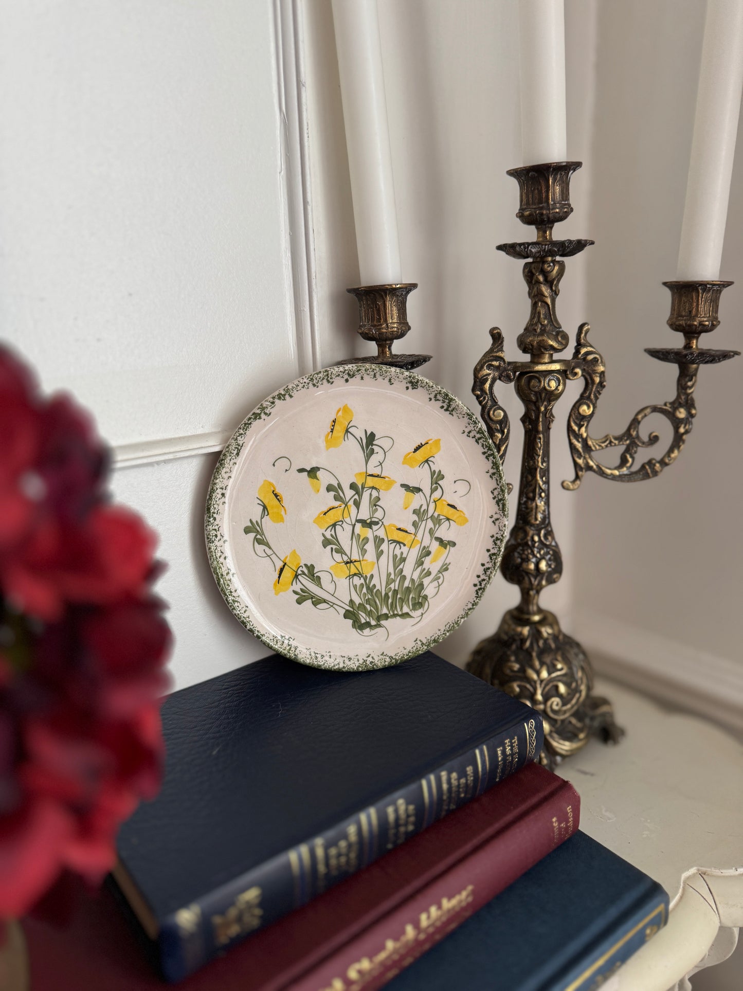 Vintage Hand Painted Ceramics Wall Plate from Cyprus