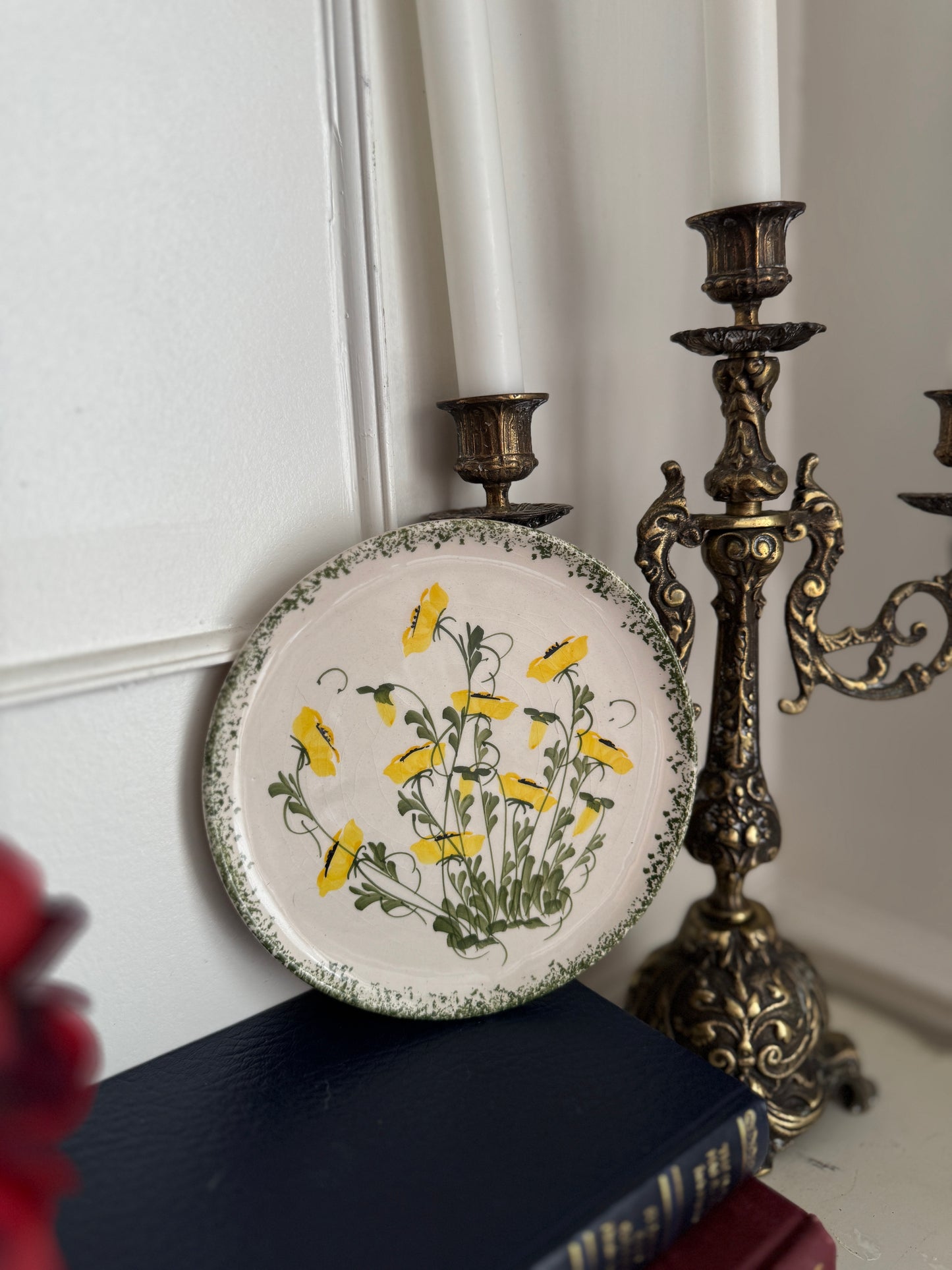 Vintage Hand Painted Ceramics Wall Plate from Cyprus