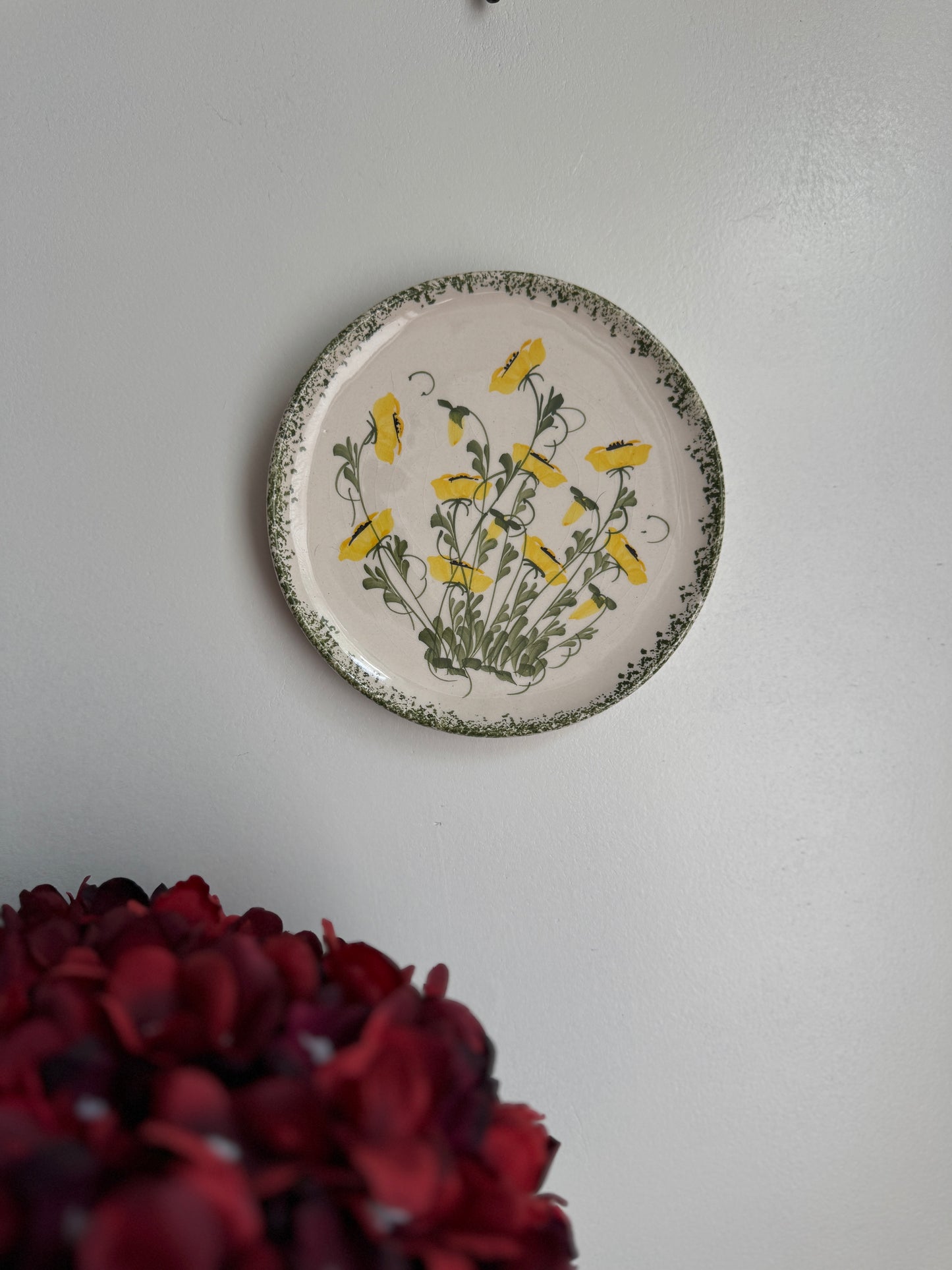 Vintage Hand Painted Ceramics Wall Plate from Cyprus