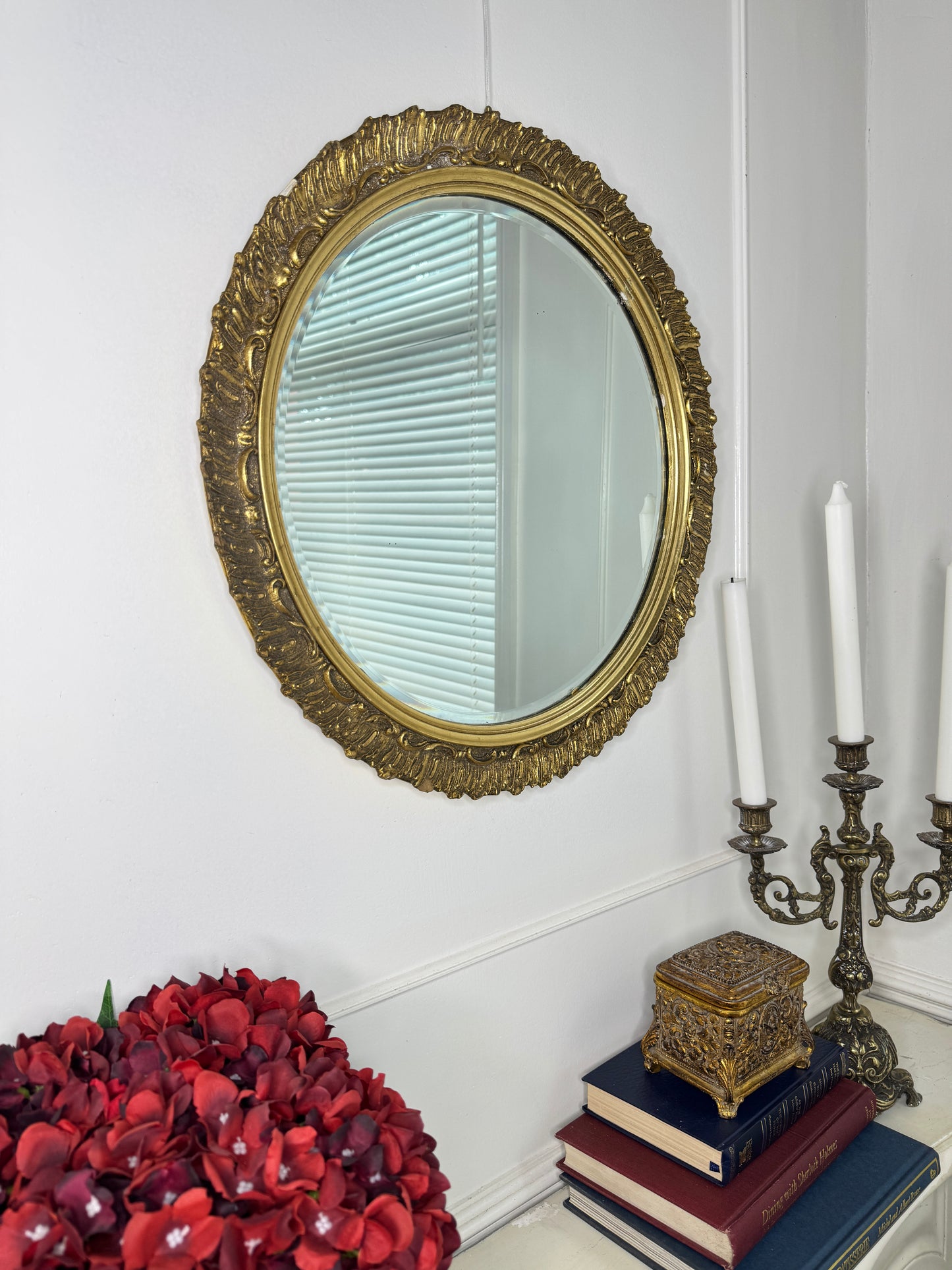 The Glided Halo Vintage Gold Bevelled Wall Mirror
