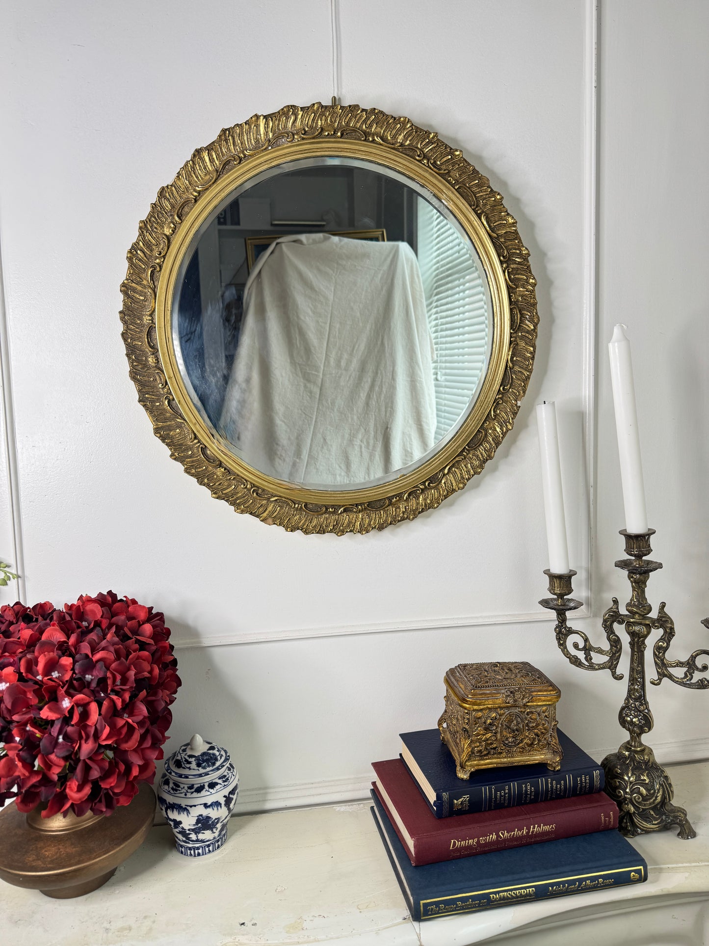 The Glided Halo Vintage Gold Bevelled Wall Mirror