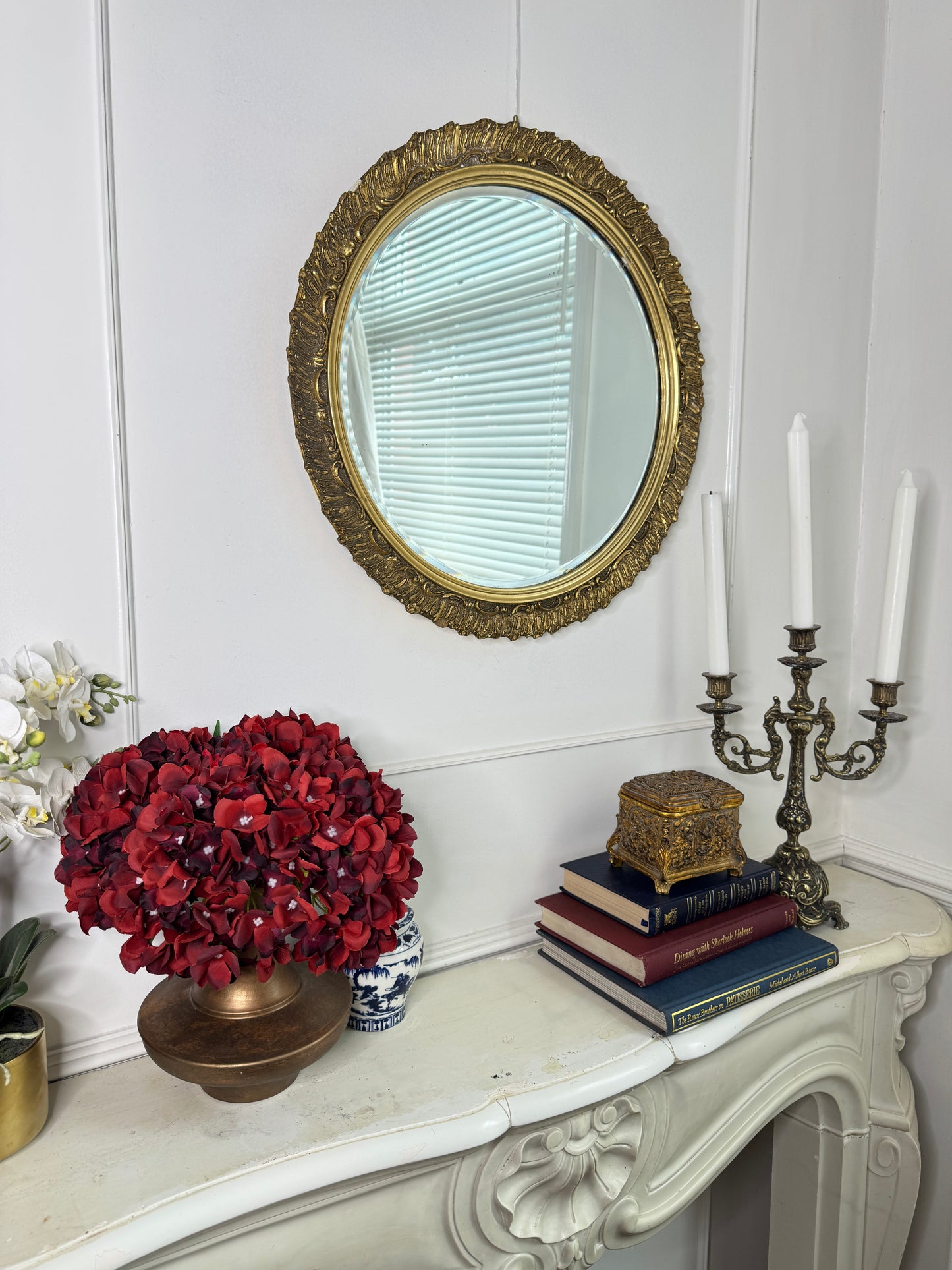 The Glided Halo Vintage Gold Bevelled Wall Mirror