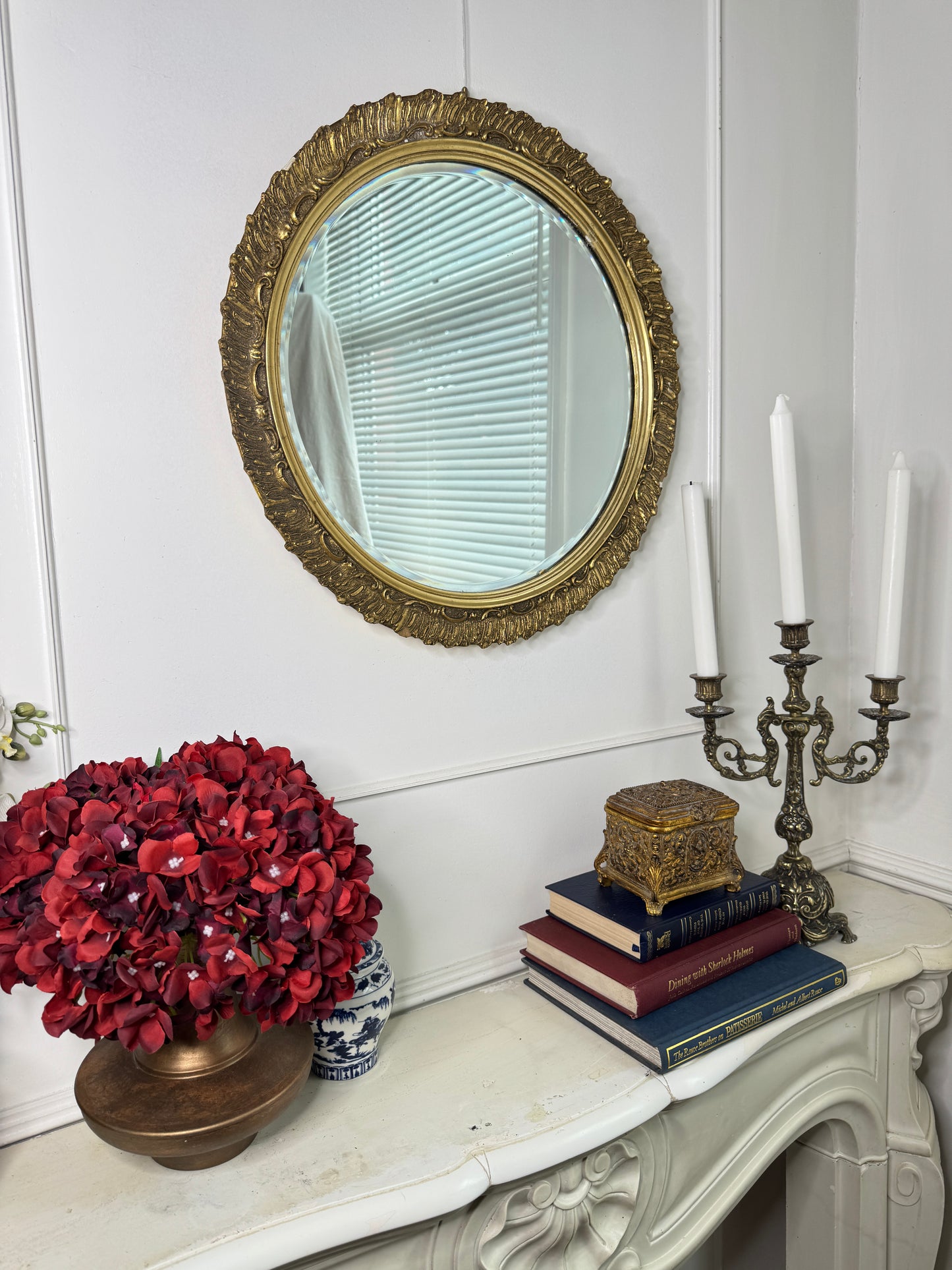 The Glided Halo Vintage Gold Bevelled Wall Mirror