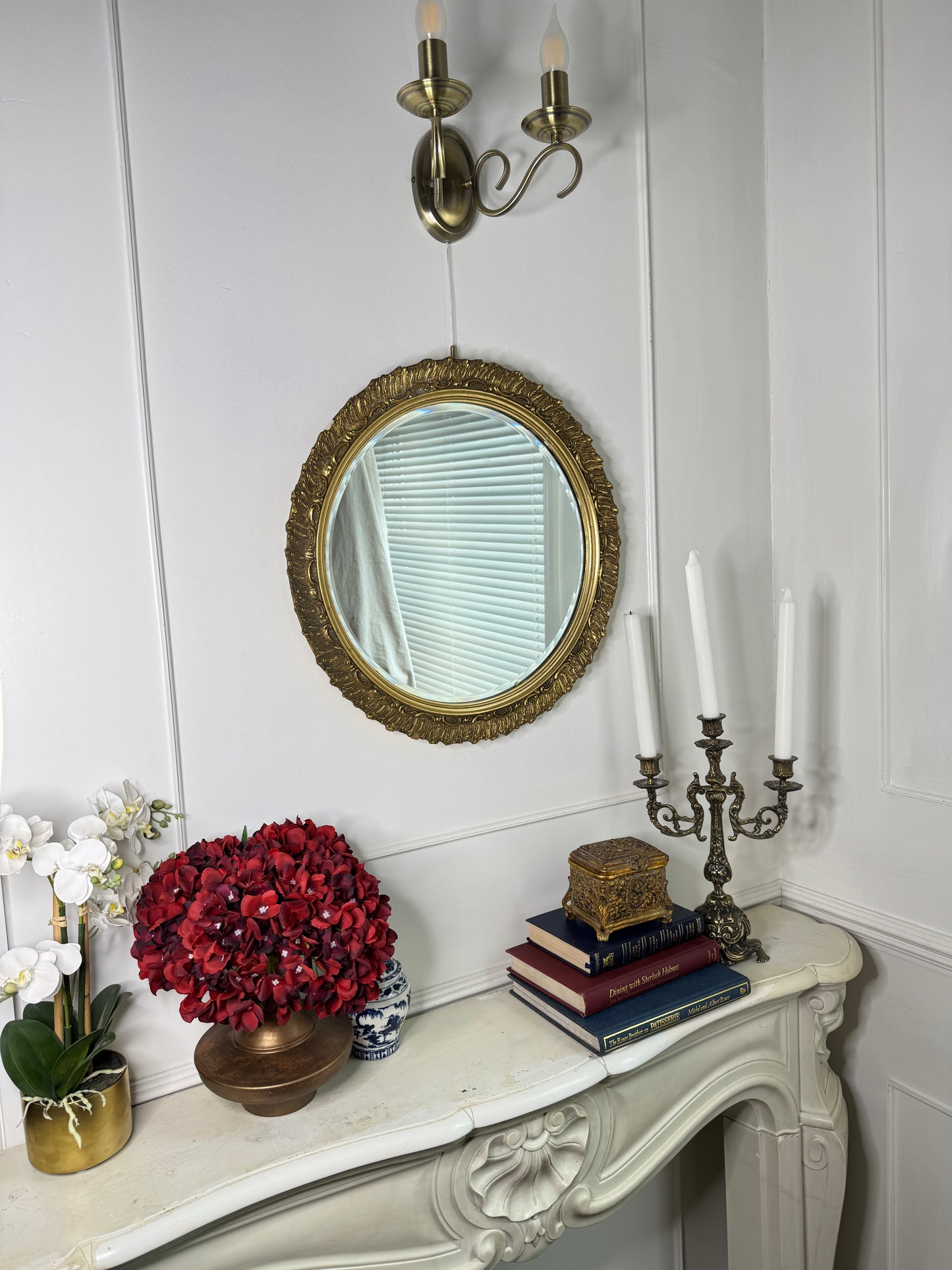 The Glided Halo Vintage Gold Bevelled Wall Mirror