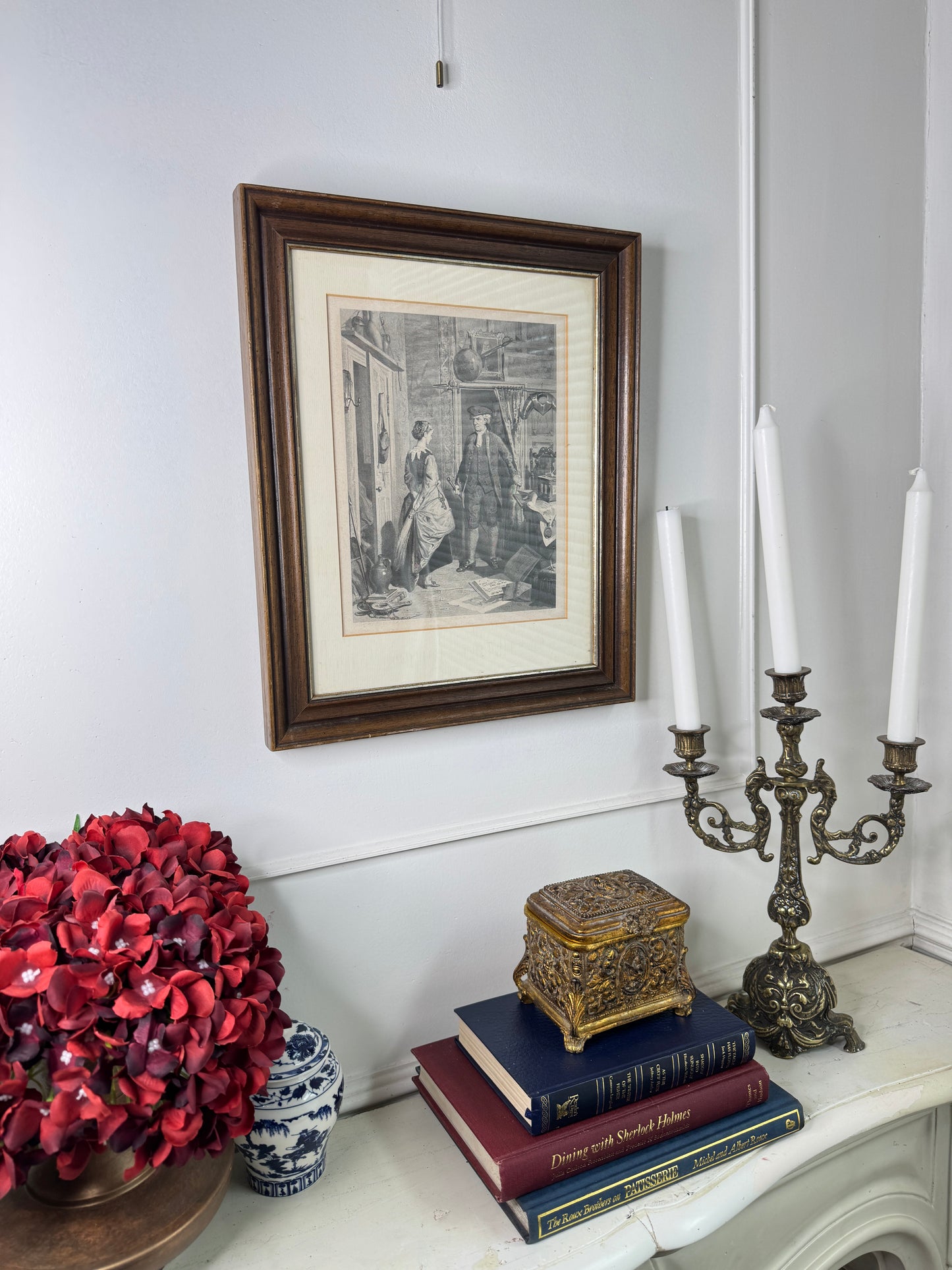 Robert Herdman Signed Engraving – "Antiquary & Lovel" in Antique Frame